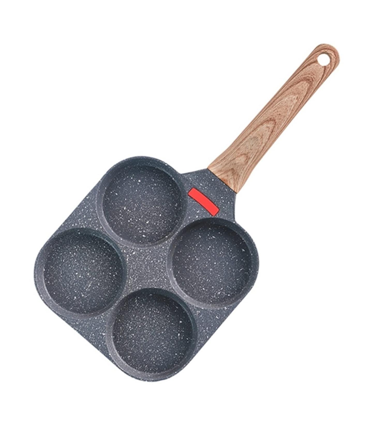 DELURA Saucepan Egg Frying Pan Multifunction Hamburger Steak Pan Wooden Handle Cooking Pan Cooking Utensils Wok Orange - Buy Online on SooperMarket.com