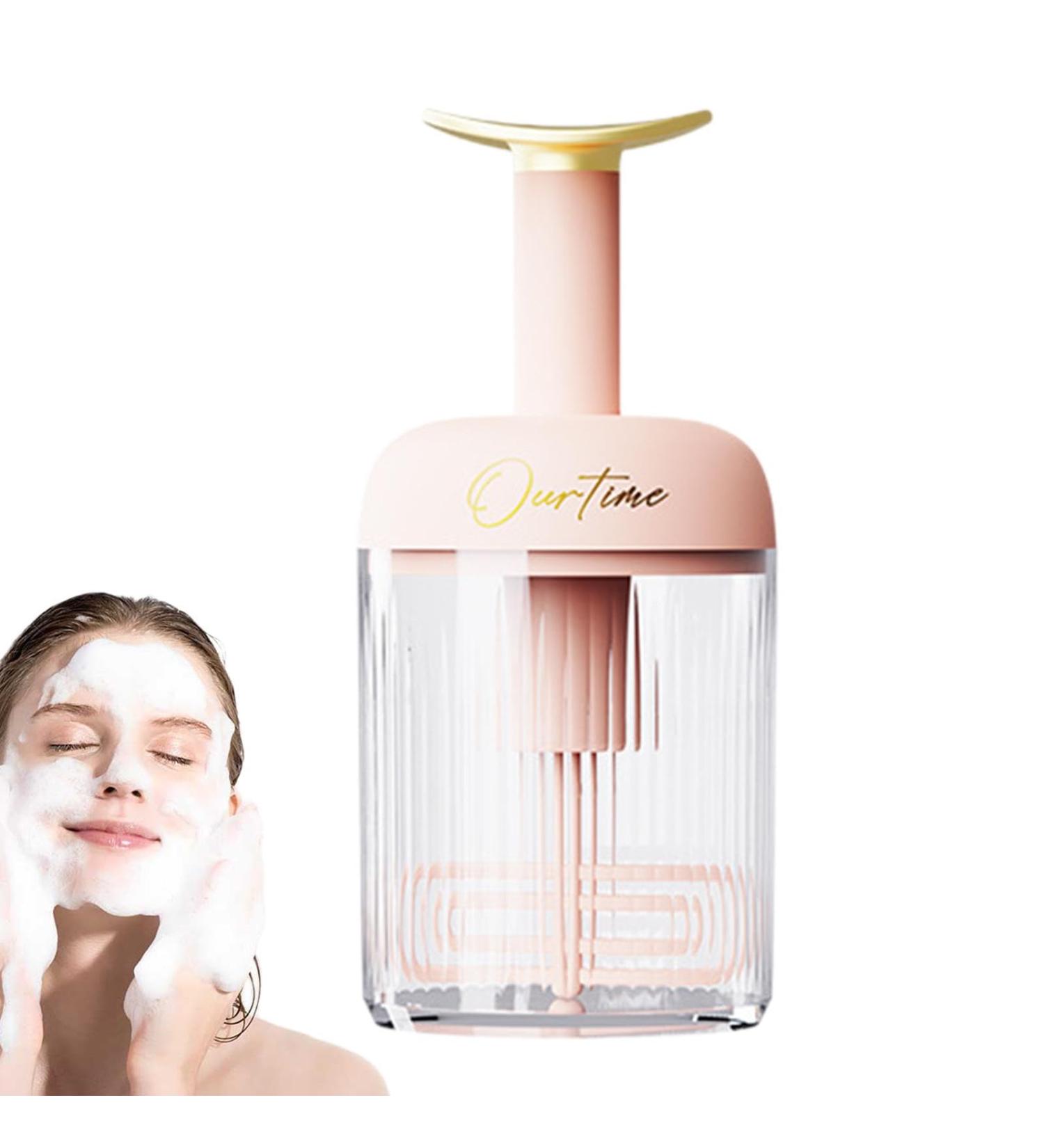 Virtcooy Foam Maker for Face Wash - Type Rotating Facial Cleanser Foaming Bottle Automatic Rebound - Detachable Facial Cleansing Tools for Travel Household Fine Foam Deep Cleansing Pink - Buy Online on SooperMarket.com