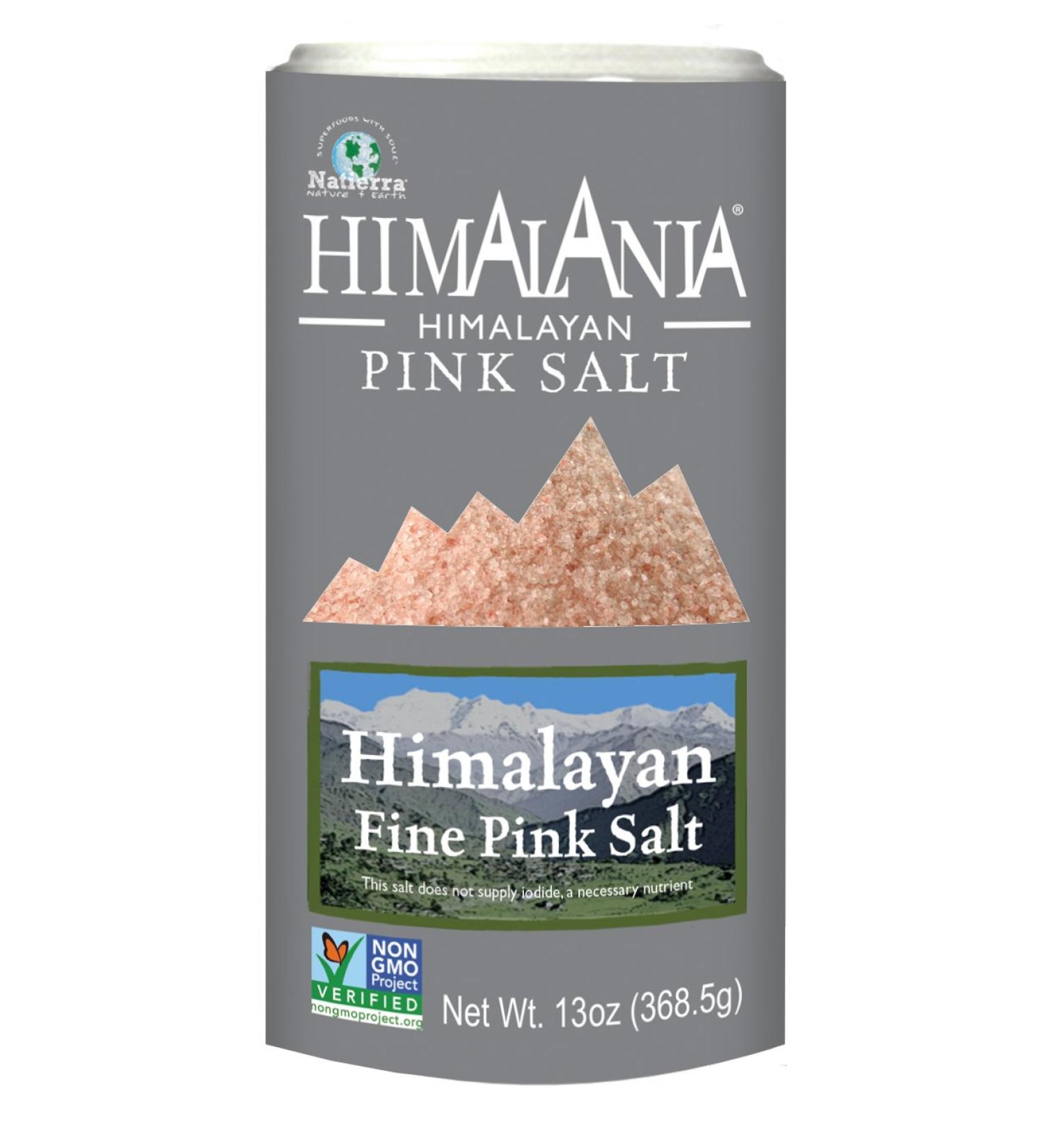 Natierra Himalania Himalayan Fine Pink Salt Shaker | Unrefined & Non-GMO | 13 Ounce