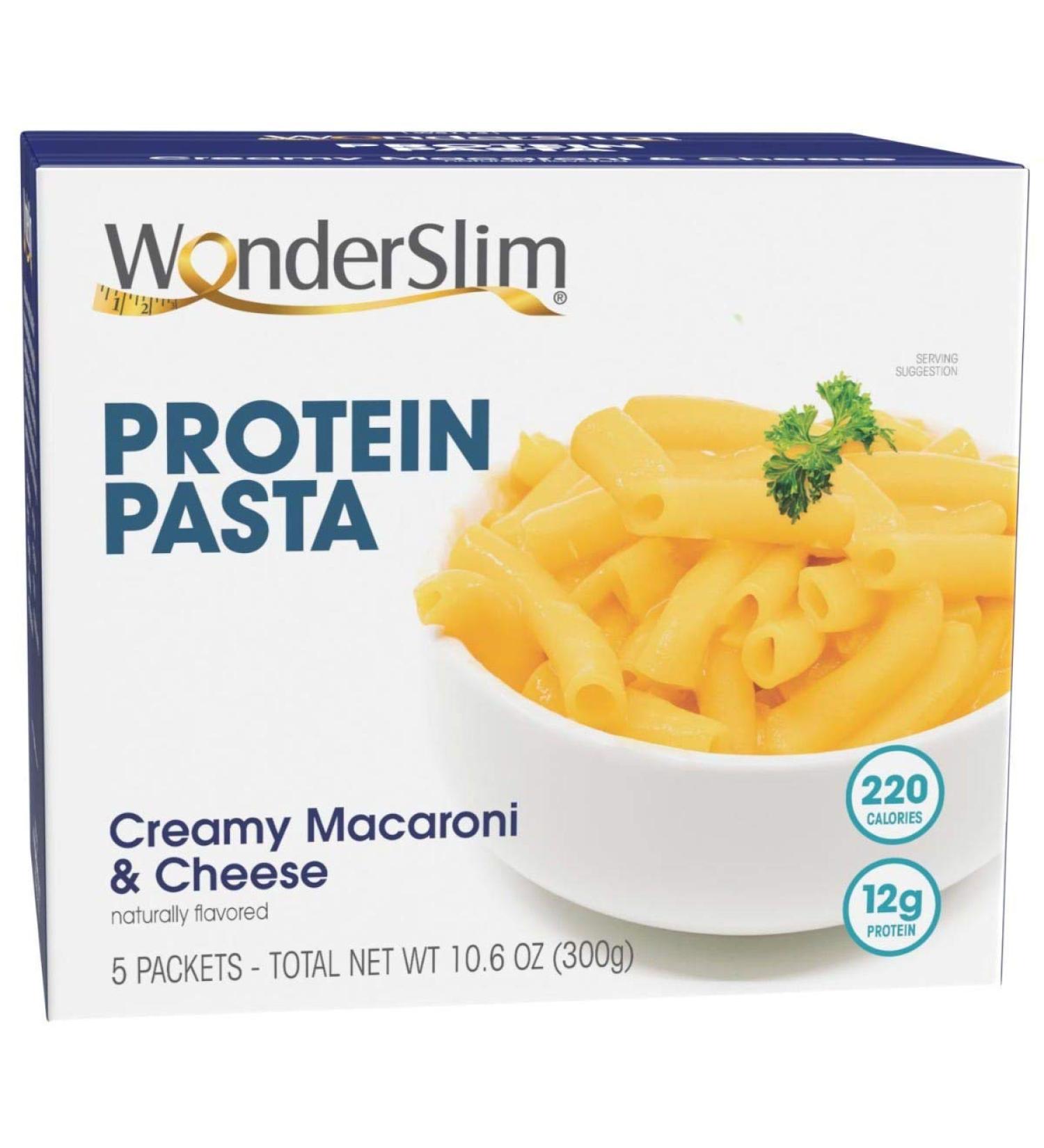 WonderSlim Protein Pasta Macaroni & Cheese - Low in Trans Fat, 220 Calories, 12g Protein (5ct) - Buy Online on SooperMarket.com