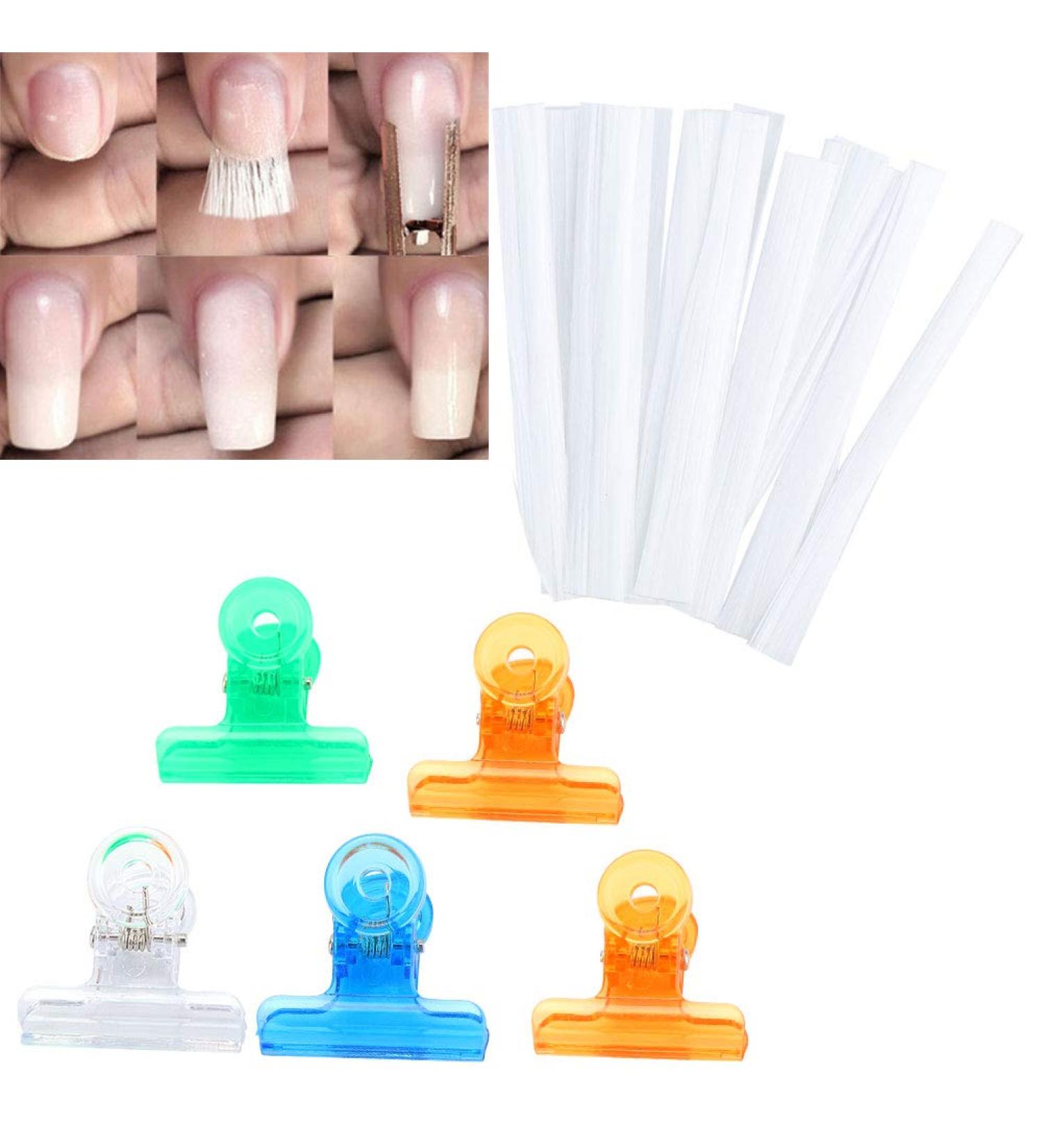 Rotekt 10pcs Nail Extension Fiberglass Tips & 5pcs Nail Art Clamps | International Shipping Available - Buy Online on SooperMarket.com