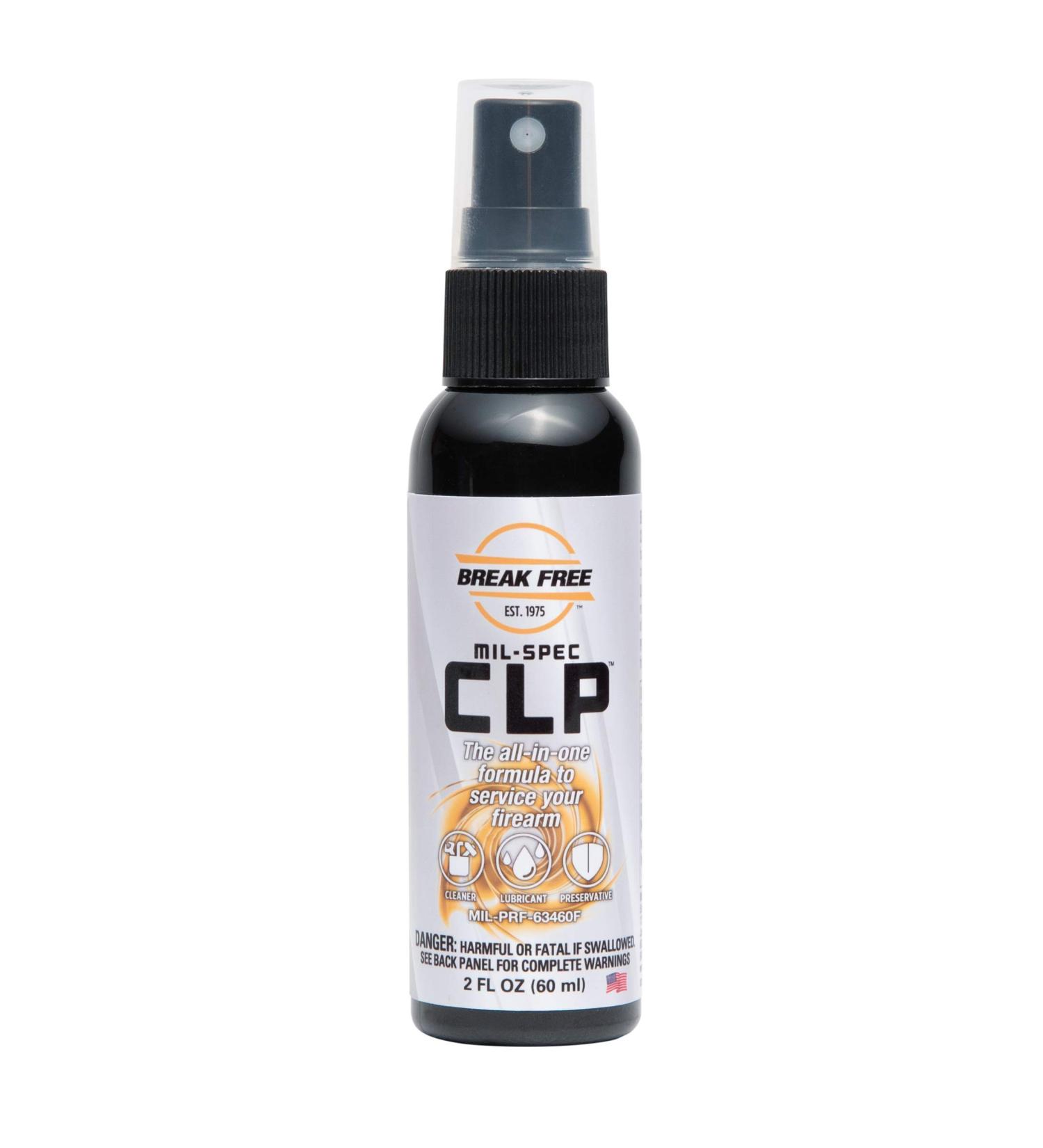 BREAK FREE MIL-SPEC CLP Cleaner Lubricant and Preservative Gun Cleaner, Spray Bottle, Synthetic Oil, 2 Ounces
