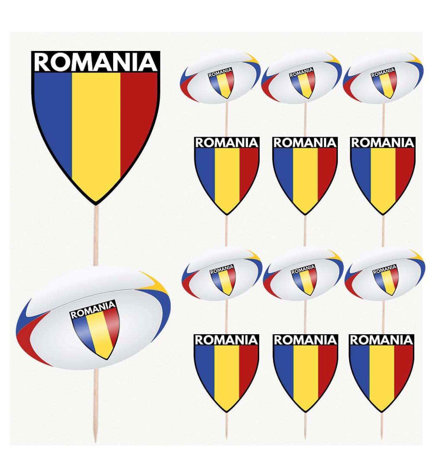 Romania Flag Rugby Ball Food & Cupcake Picks Toppers Party Decorations (14 Pack) - Buy Online on SooperMarket.com