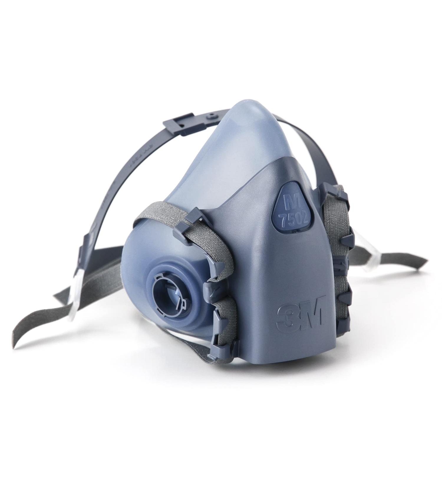 3M 7502 Reusable Respirator Half Facepiece - Medium Size | Compatible with Bayonet Cartridges/Filters for Gases, Vapors, and Dust - Buy Online on SooperMarket.com
