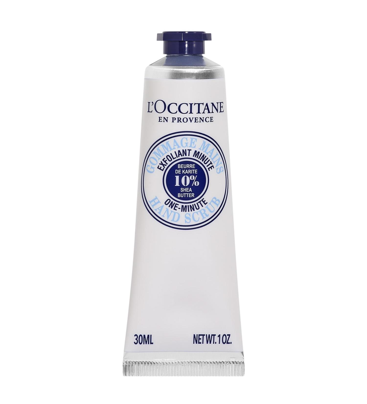 L'OCCITANE Travel Sized Shea Butter One Minute Hand Scrub 30ml | Enriched with 10% Shea Butter | Luxury & Clean Beauty Hand Moisturiser for All Skin Types