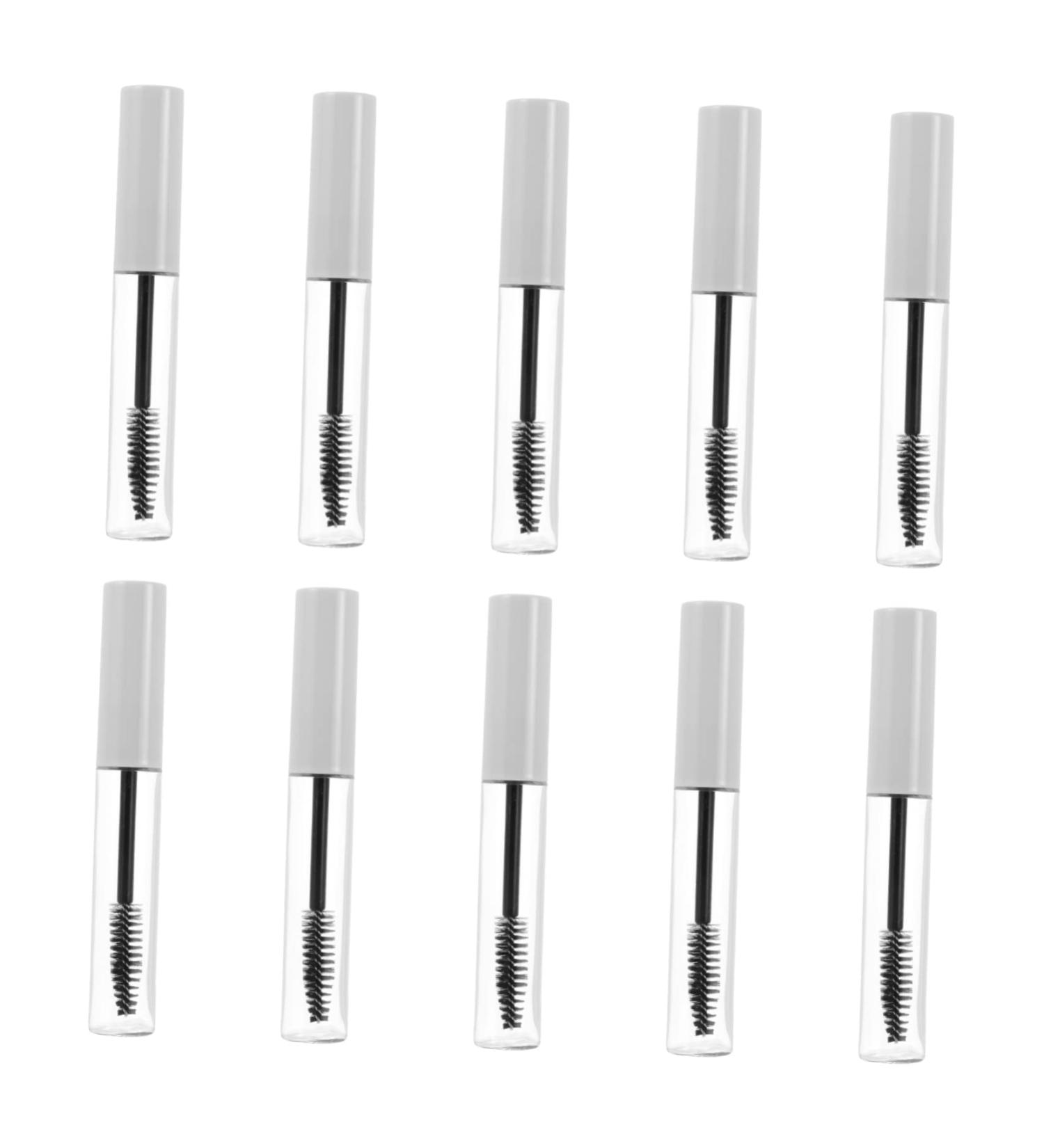 PLAFOPE 10pcs Eyelash Tube Eyelash Mascara Eyelash Brush Tubes Clear Mascara Tube Cosmetic White Plastic - Buy Online on SooperMarket.com
