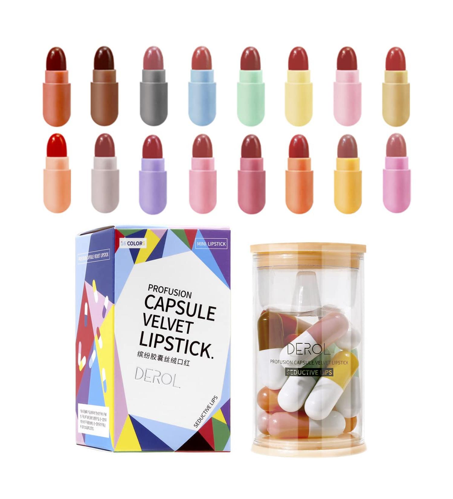 Shop 16-Capsule Long Lasting Waterproof Lipstick Set for All Skin Tones | Velvet Matte Finish - International Shipping Available - Buy Online on SooperMarket.com