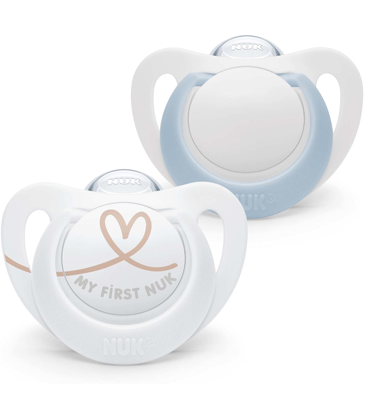 NUK Star Baby Pacifier - BPA-Free Silicone 0-6 Months Blue 2 Pack | Safe & Soft Comfort for Your Baby - Buy Online on SooperMarket.com