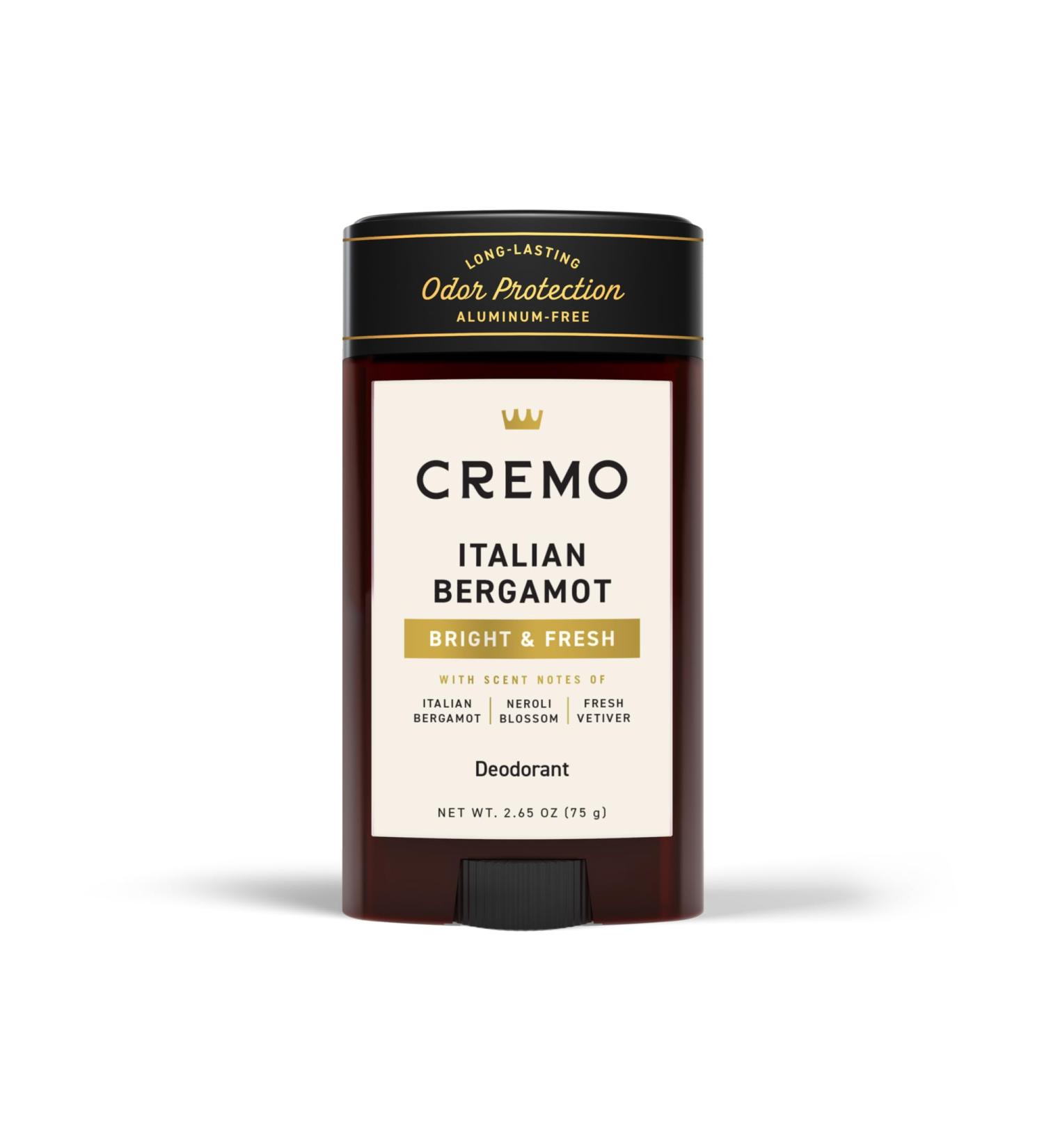 Cremo Italian Bergamot Deodorant for Men 48-hour Odor Protection 2.65oz - Buy Online on SooperMarket.com