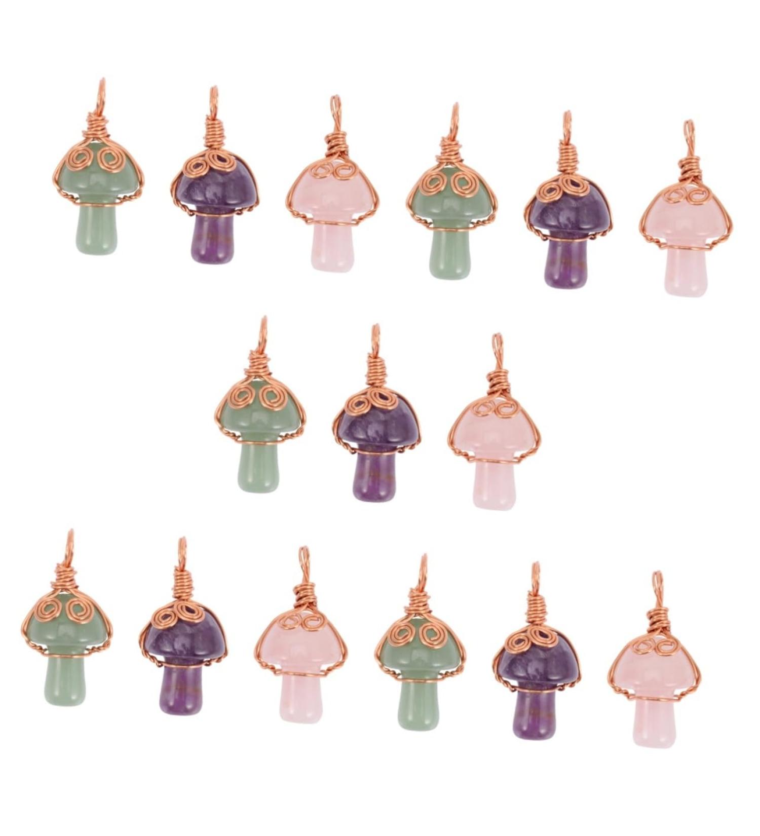 EXCEART 6 pcs Crystal Mushroom Pendant mini keychain miniature mushrooms mini crystals mushroom charms cute 3.3x1.5cmx5pcs Assorted Colorx5pcs - Buy Online on SooperMarket.com