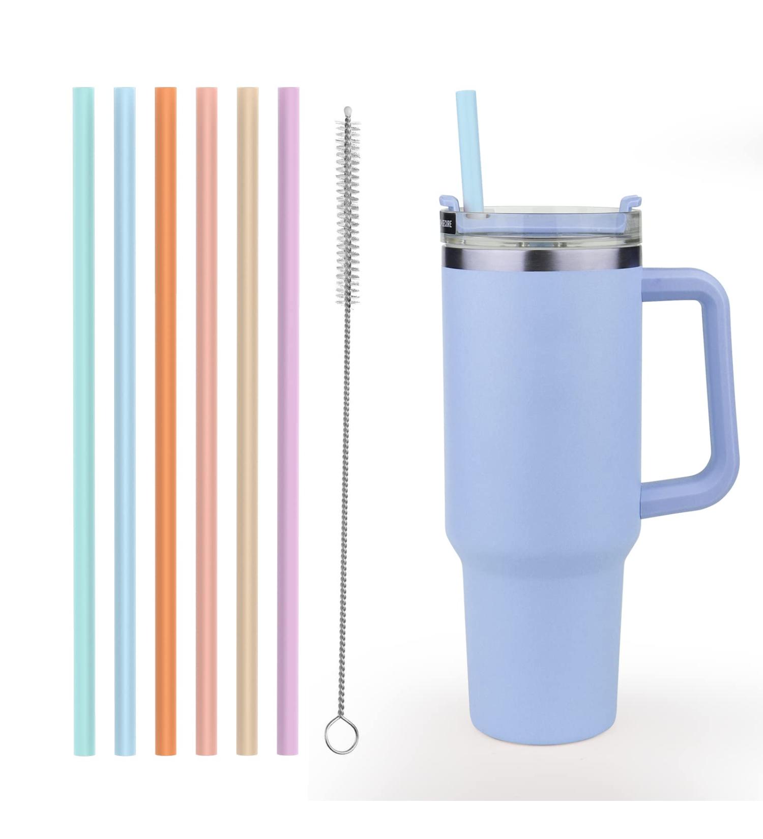 XANGNIER 6 Pack Multicolor Silicone Replacement Straws for Stanley Cups - Reusable Long Straws with Cleaning Brush | Compatible with Stanley Quencher Adventure, Water Jug & Cup Accessories - Buy Online on SooperMarket.com