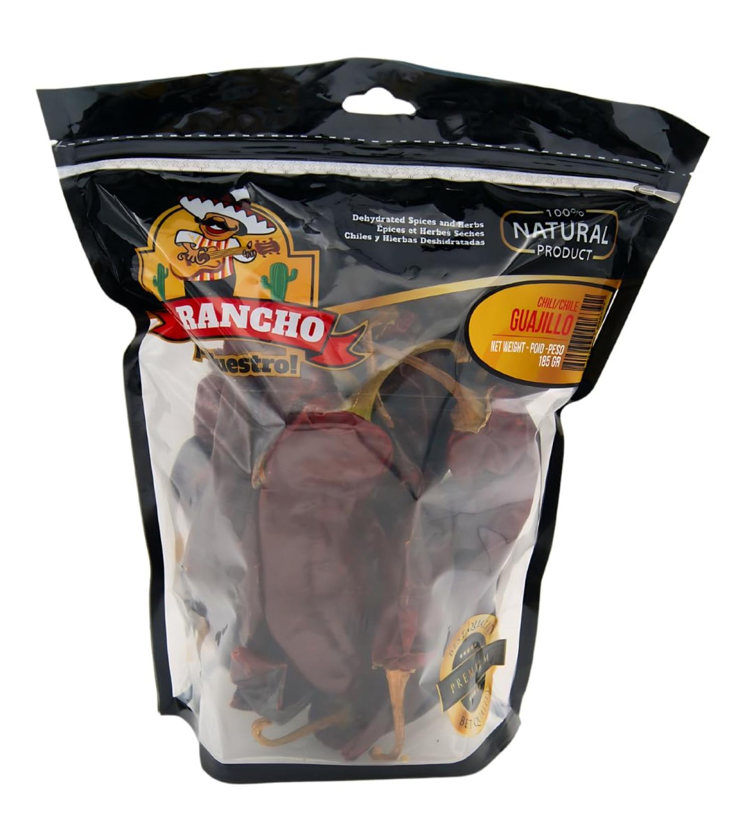 EL RANCHO DRIED CHILI GUAJILLO 185g per Bag 100% Mexican Smoky Flavor ideal for original Mexican meals - Buy Online on SooperMarket.com