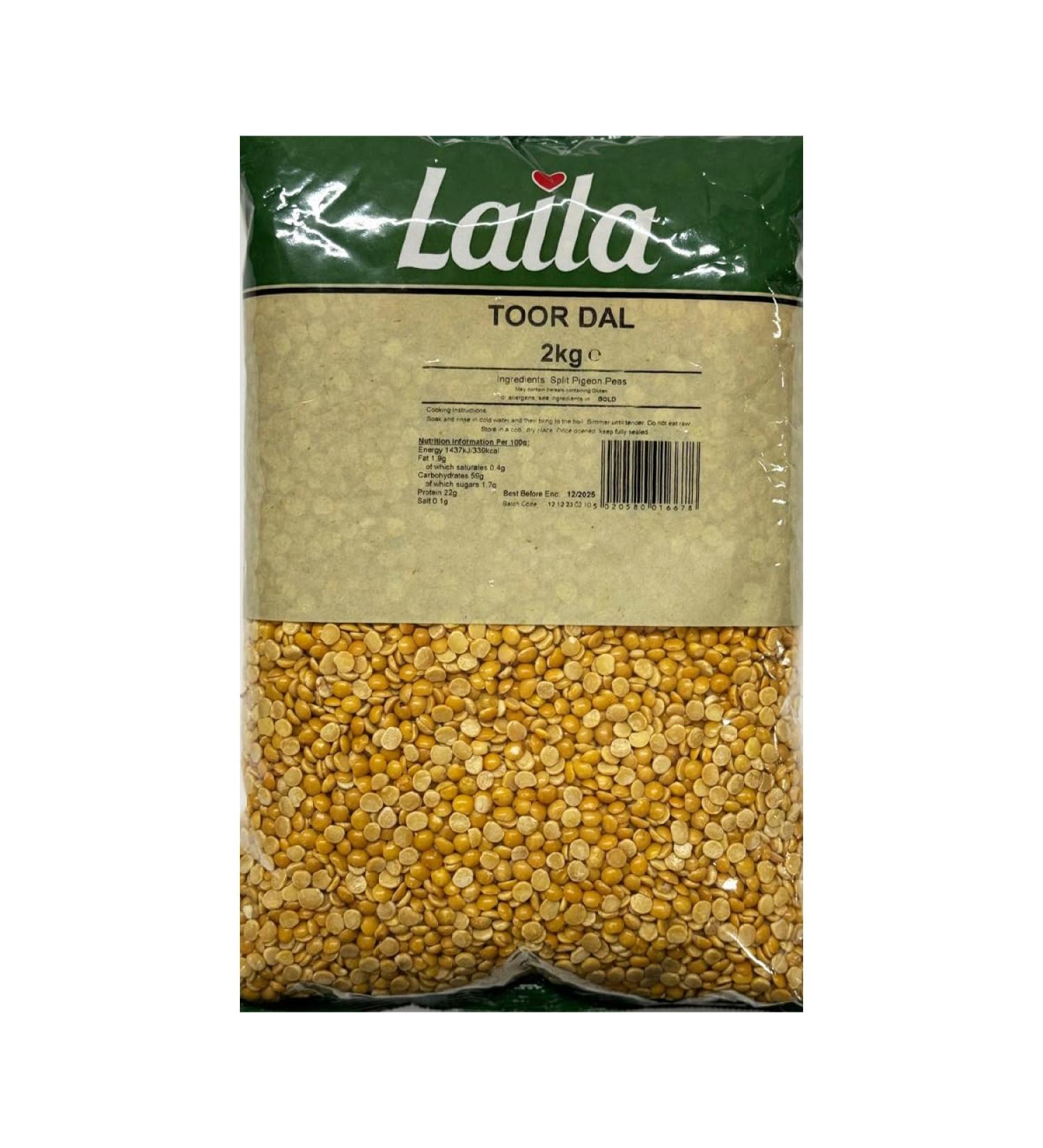 Laila Toor Dal Split Pigeon Peas Essential Dal Ingredient With High Protein And Fibre Suitable For Vegetarians 2Kg Pack Of 1 - Buy Online on SooperMarket.com