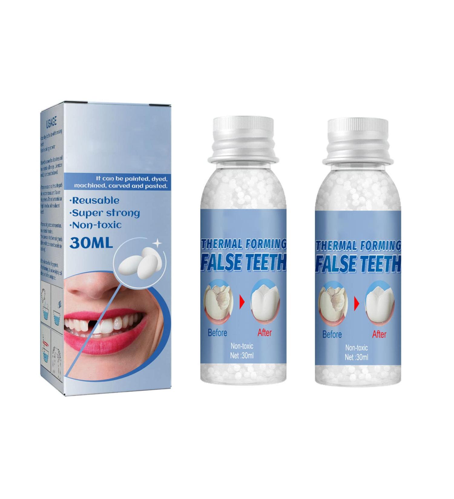 Wttfc Temporary Tooth Repair Kit 60g Tooth Filling Thermal Beads for Instant Veneers & Broken Tooth Repair - Easy Fix Moulding & Replacement - Buy Online on SooperMarket.com