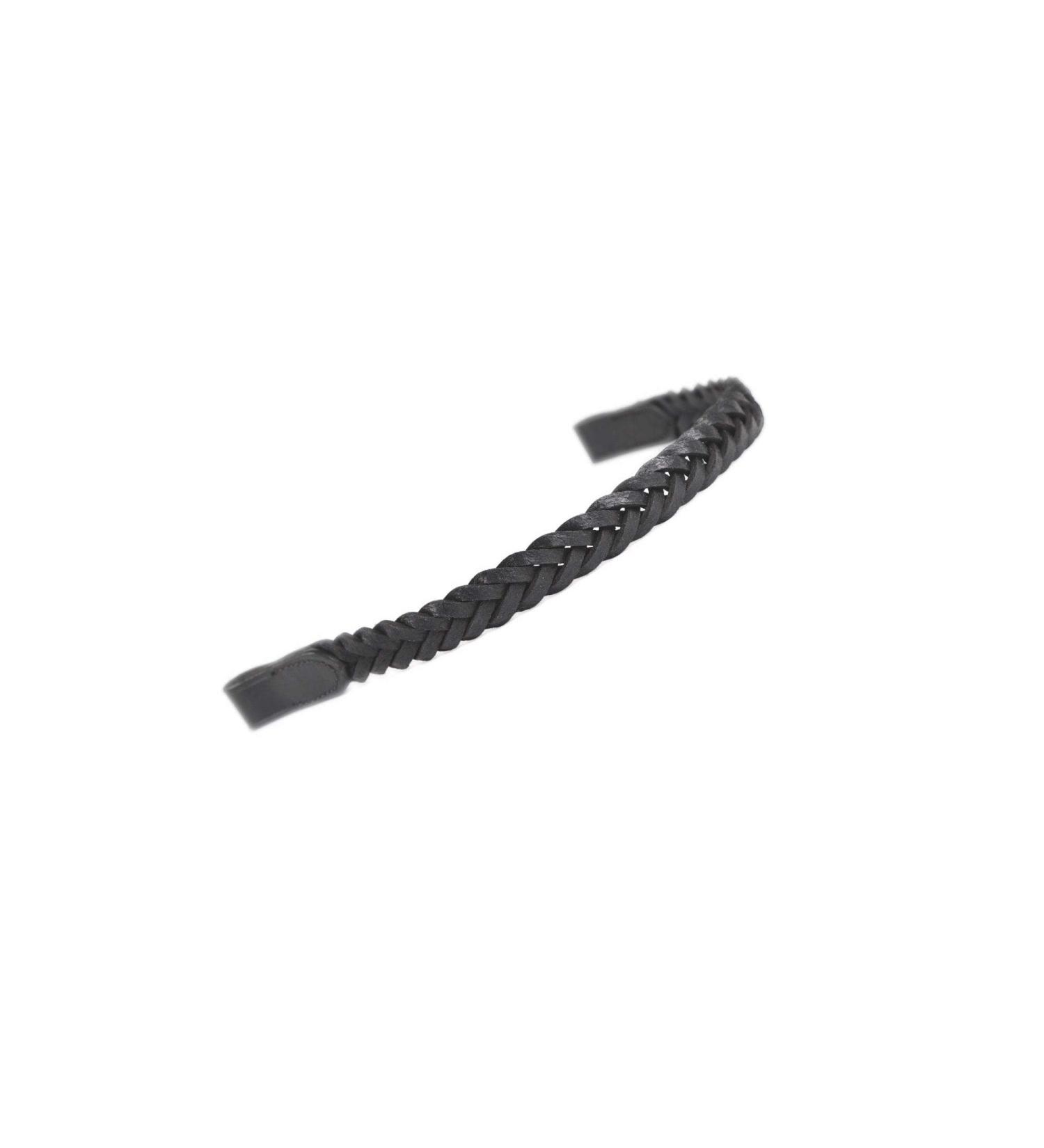 Shires Aviemore Braided Browband Black Black Full Size