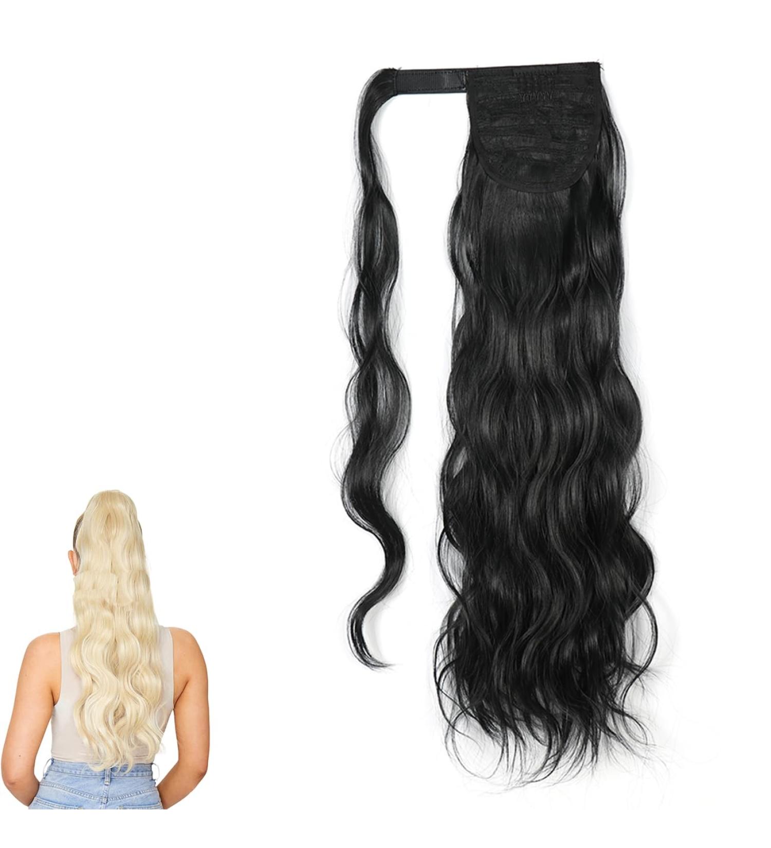 Prinfantasy Long Ponytail Extension - Natural Look, Heat Resistant, Wavy Hairpiece | 24 inch Pony Wig for Women & Girls - Buy Online on SooperMarket.com