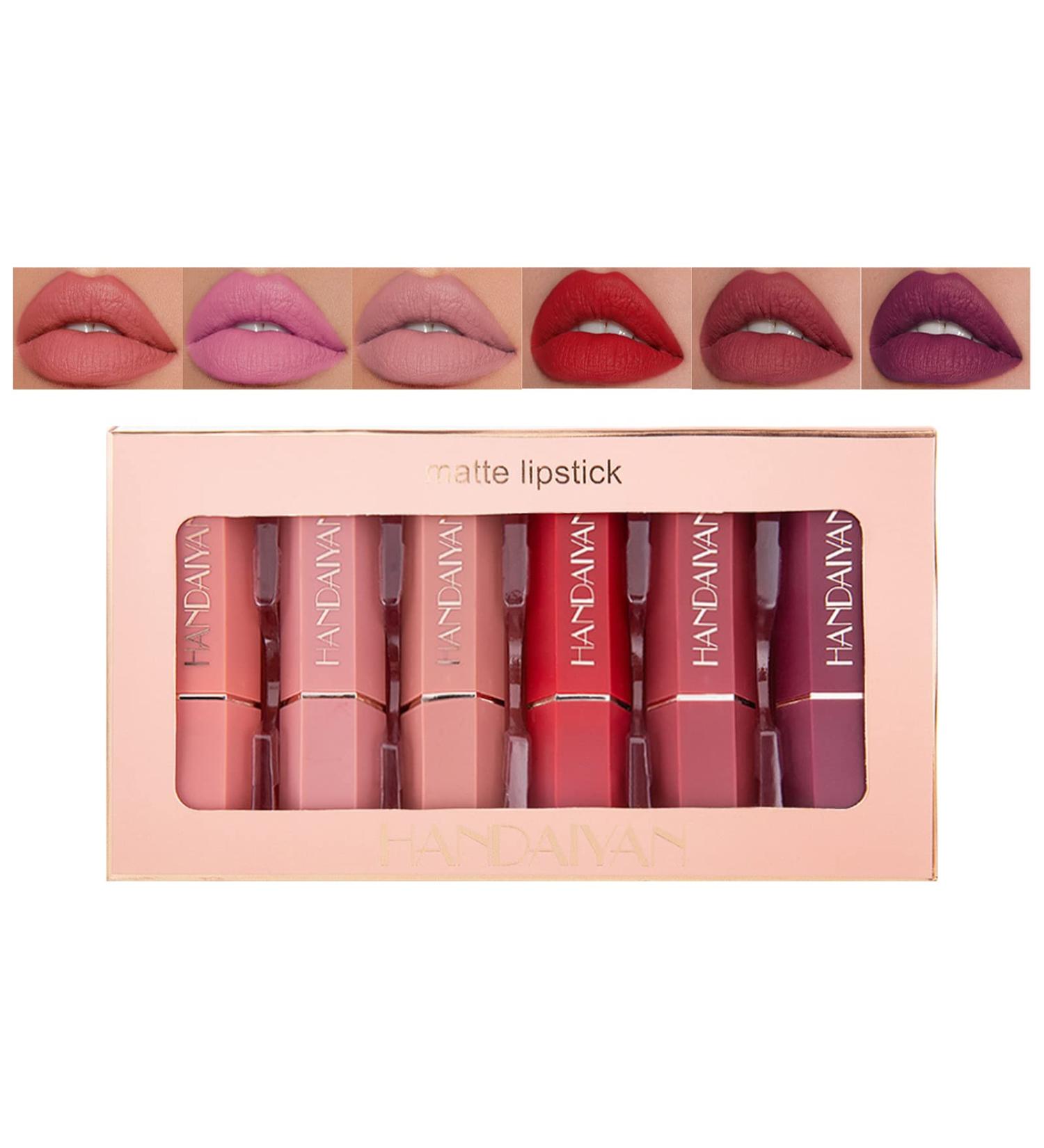 Long Lasting Matte Lipstick Set - Waterproof Velvet Lip Gloss for Women - Professional Cosmetics Makeup Gift - Buy Online on SooperMarket.com