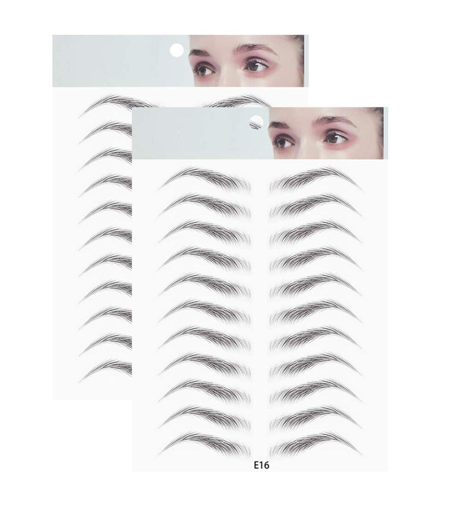 DKAF 3D Hair-Like Eyebrow Stickers - Waterproof & Natural Tattoo - 2 Pcs Brow Shaper Set - E16 - Buy Online on SooperMarket.com