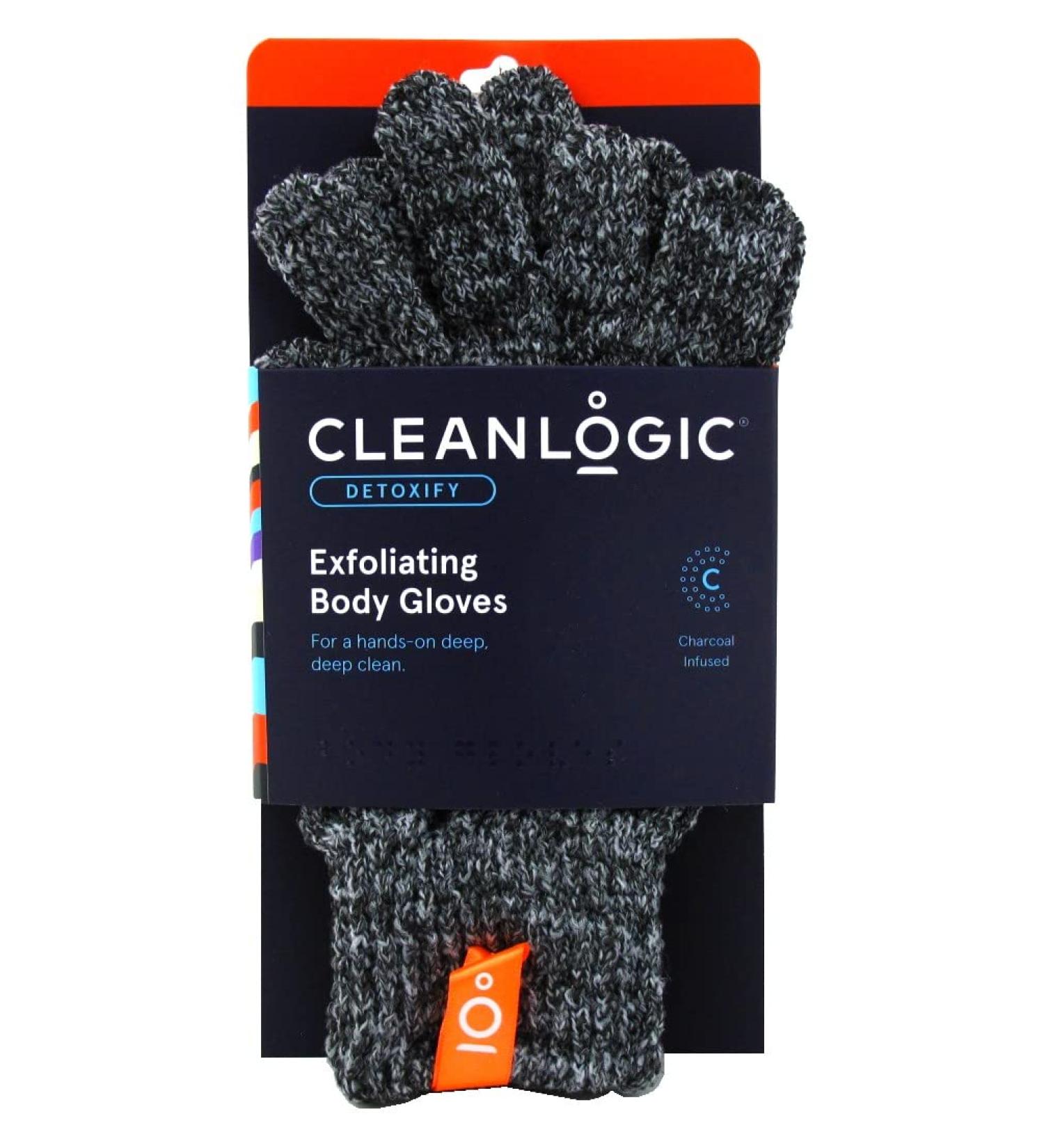 Clean Logic Charcoal Infused Exfoliating Body Gloves - Pack of 3 - Buy Online on SooperMarket.com