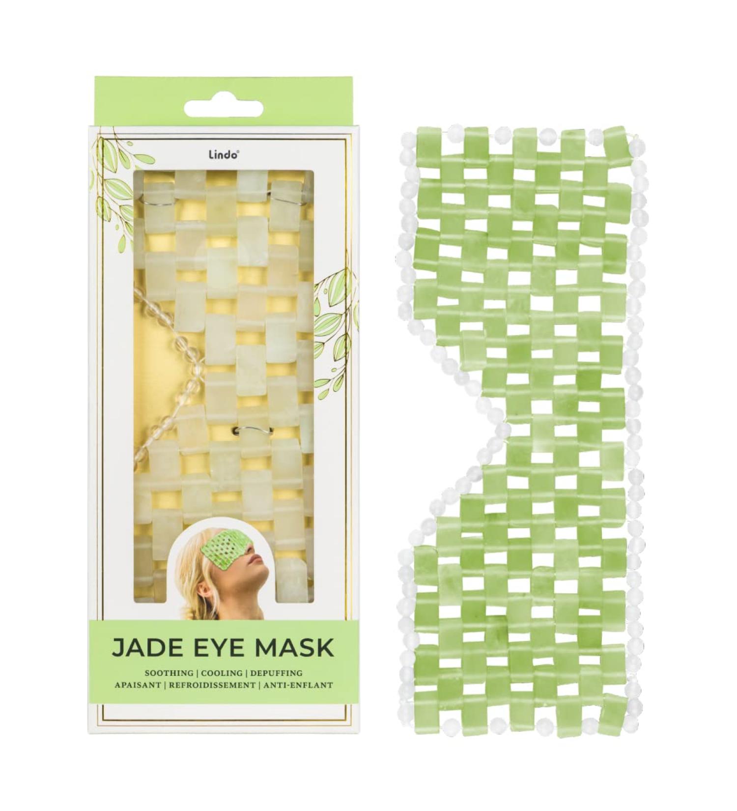 Lindo Jade Eye Mask - 100% Natural Handcrafted Jade Stone Eye Mask for Hot & Cold Therapy Soothing Depuffing & Anti-Aging Skincare - Buy Online on SooperMarket.com