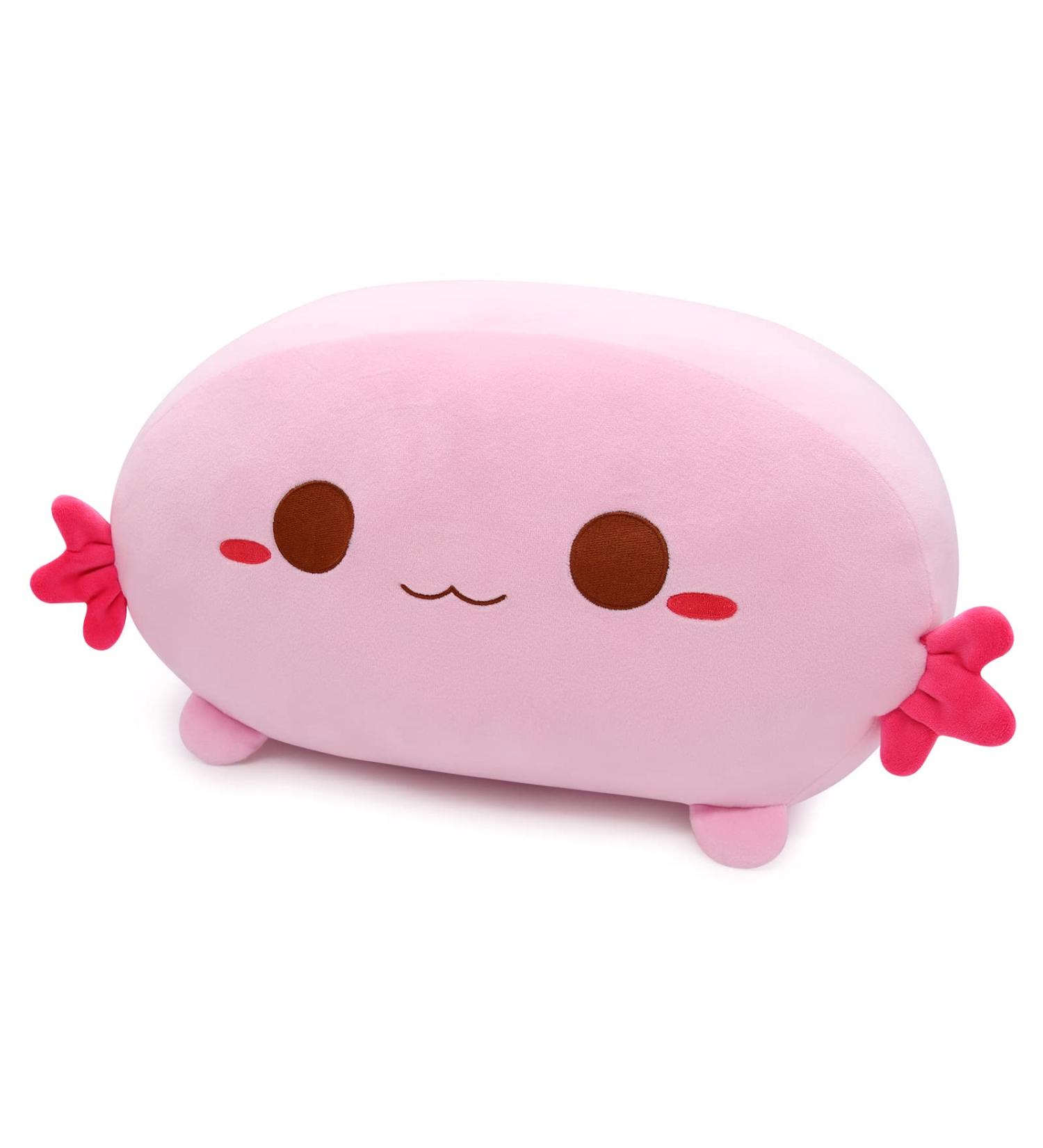 Yamepuia 35CM Axolotl Plush Pillow Toy - Soft Pink Stuffed Animal for Kids Birthday Gifts - Buy Online on SooperMarket.com