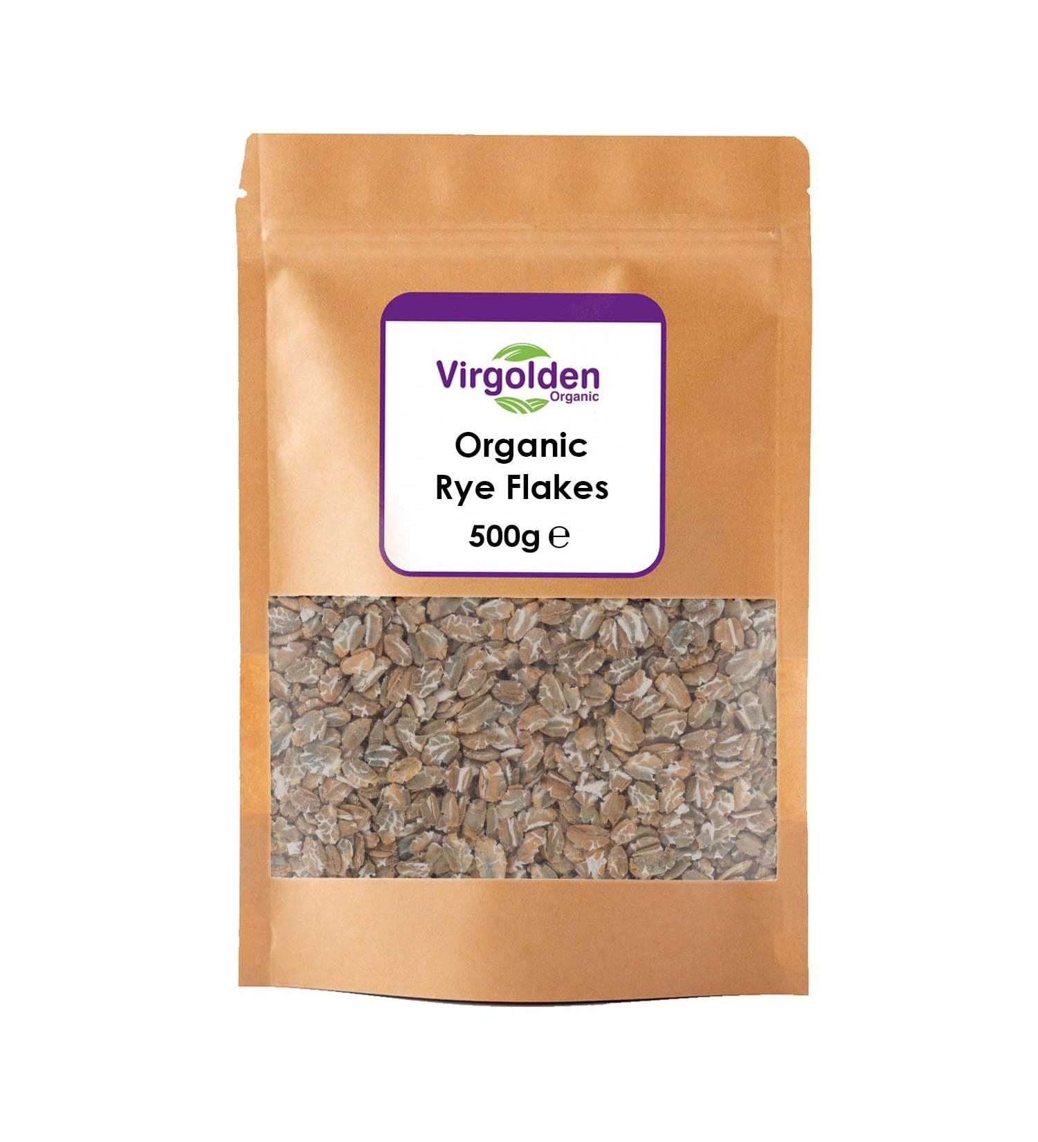 Organic Rye Flakes 500g by Virgolden Organic - Buy Online on SooperMarket.com