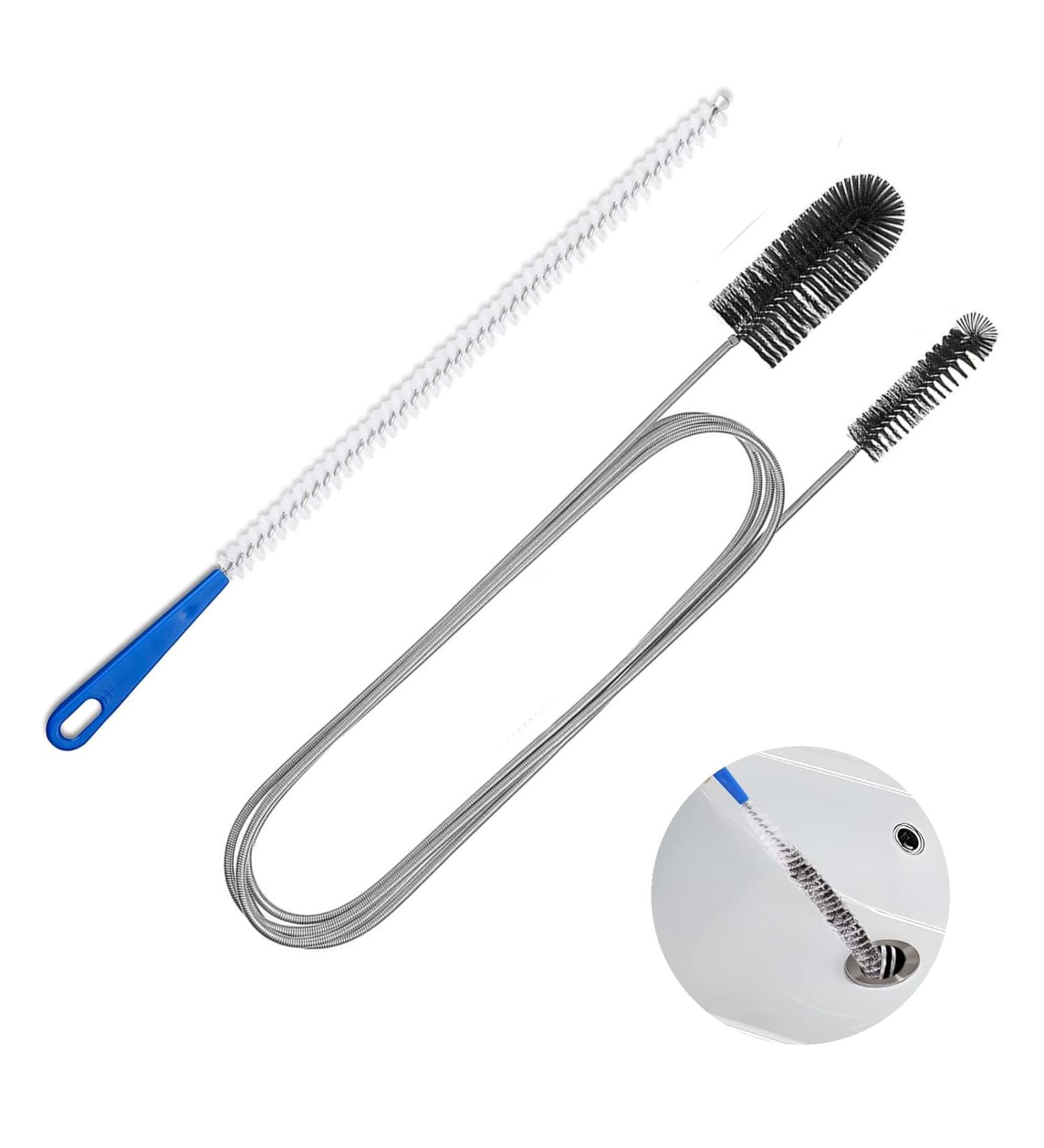 2Pcs Double-Ended Drain Unblocker Tools for Kitchen & Bathroom - Sink & Shower Pipe Cleaner Brush - Unblock Plug Holes Easily - Buy Online on SooperMarket.com