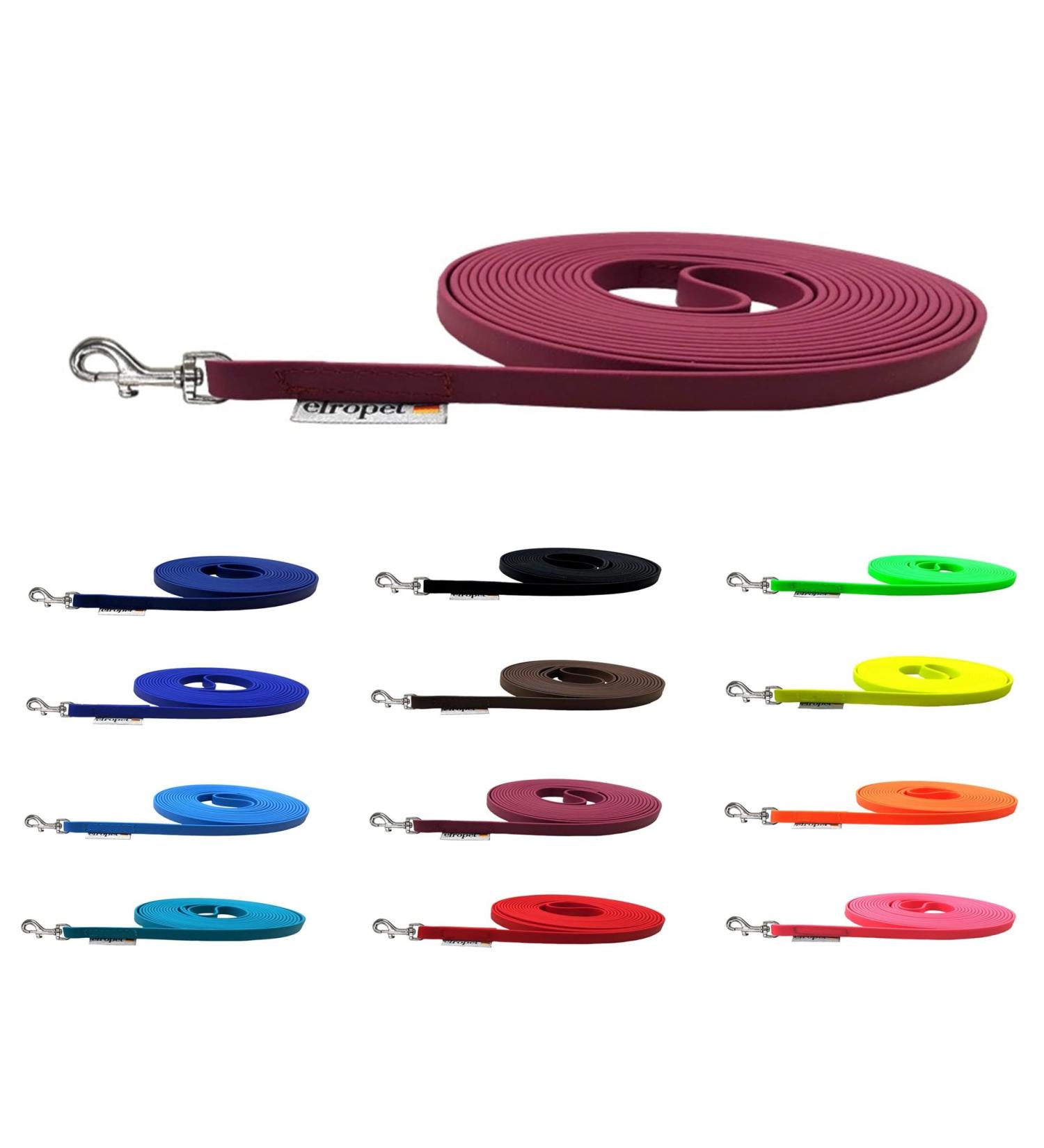 Biothane Dog Leash for Small Dogs | 9mm 3m/5m/15m Options | No Hand Loop Bordeaux Color - Buy Online on SooperMarket.com