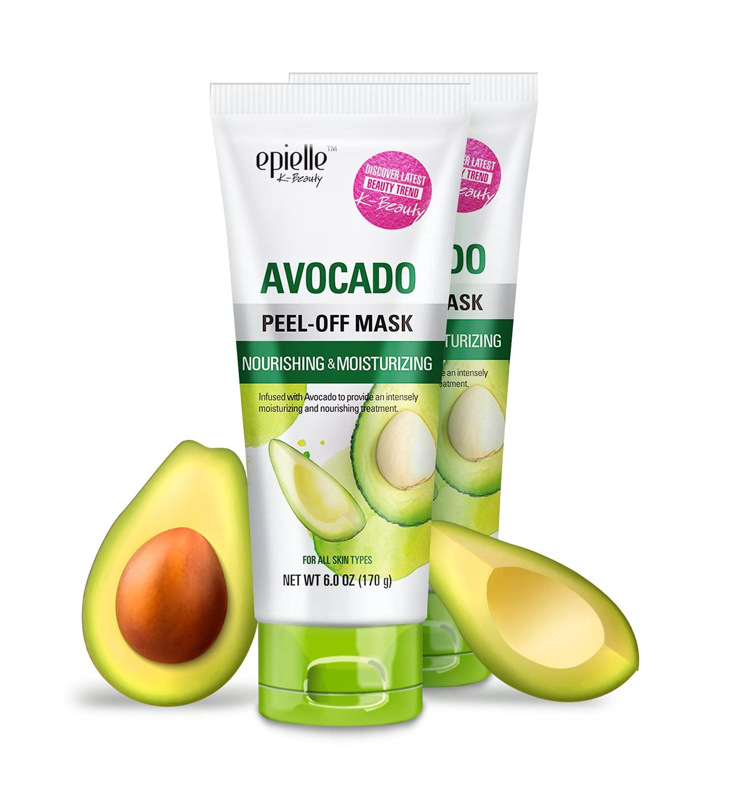 Epielle Avocado Peel Off Face Mask - Nourishing & Moisturizing with Avocado & Green Tea - Deep Pore Cleansing & Blackhead Remover - 6.0 fl oz (2 Pack) - Gift for Her - Buy Online on SooperMarket.com