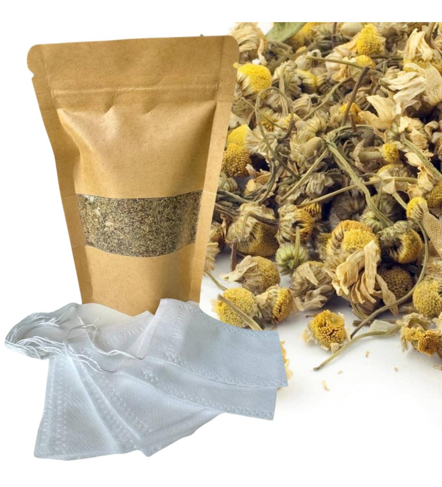 Pure Egyptian Chamomile Flowers Tea | Egyptian Chamomile Tea Premium Herbal Loose-Leaf Tea | Caffeine-Free Vegan Premium Herbal Natural Tea - Buy Online on SooperMarket.com