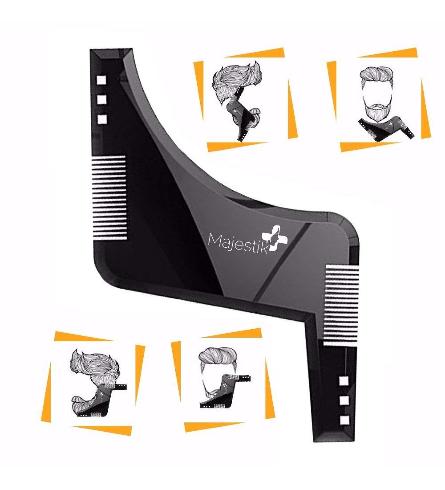 Men's Beard Styling Template Stencil - Lightweight & Flexible | One Size Fits All | Goatee & Neckline Shaping Tool by Majestik - Buy Online on SooperMarket.com