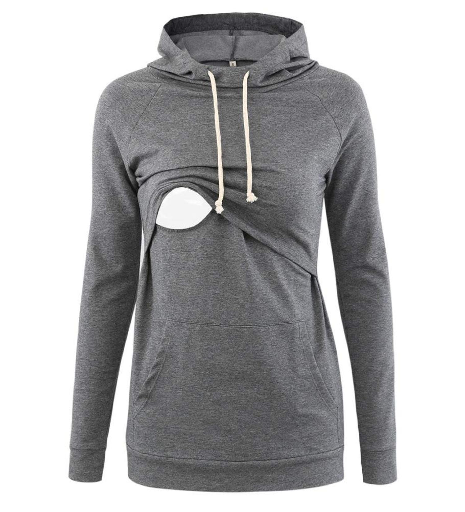 Love2Mi Nursing Shirt XL for Women - Maternity Stop Top with Layered Wrap Design in A-grey - Buy Online on SooperMarket.com