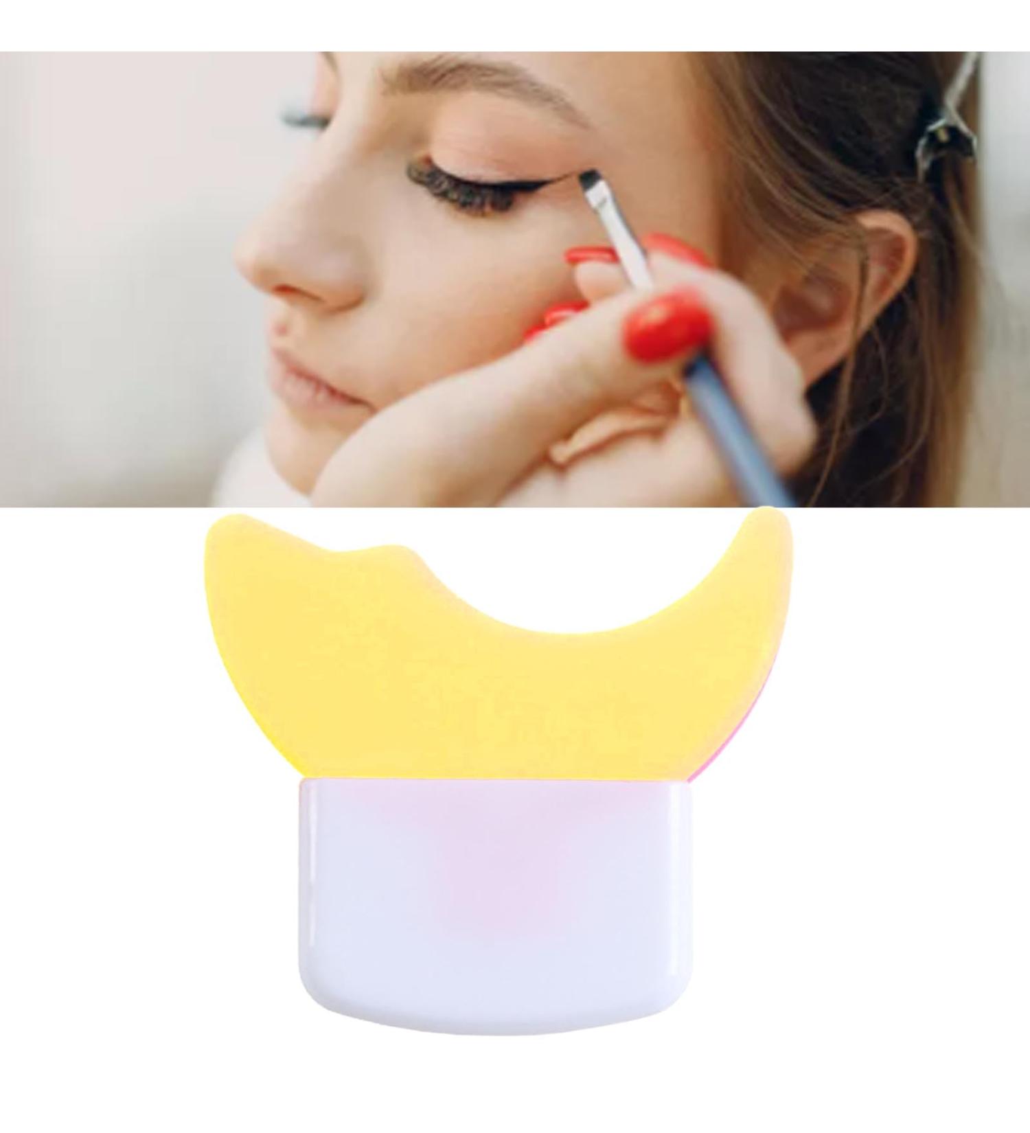 Eyelash Applicator Baffle Eyelash Mascara Smudge Guard Silicone Smoothing Surfaces Various Angles For All Face Shapes (Yellow) - Buy Online on SooperMarket.com