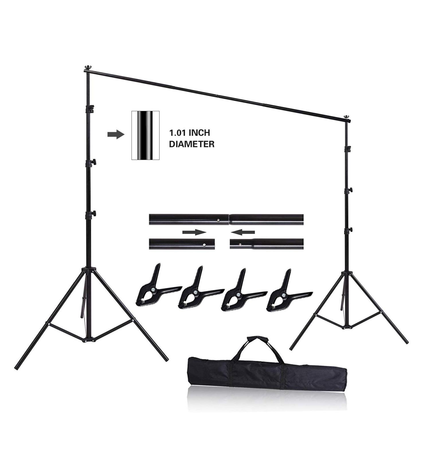 Adjustable Photography Backdrop Support System | HYJ-INC 10ft x 8.5ft Kit with Carry Bag - Buy Online on SooperMarket.com