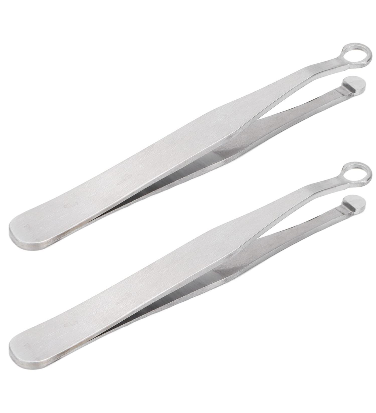 2Pcs Stainless Steel Nose Hair Tweezers - Precision Hair Removal for Men & Women - Buy Online on SooperMarket.com