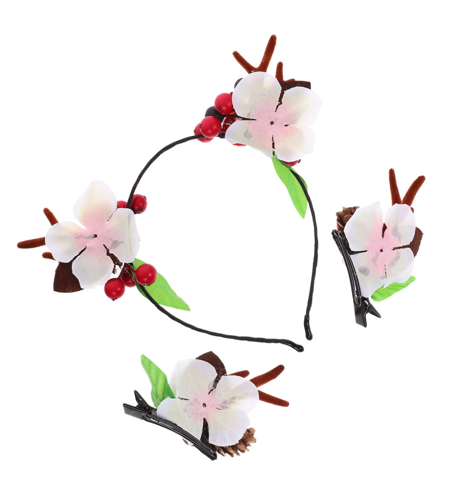 minkissy 1 Set Christmas Headdress Antlers Ears Headband Reindeer Headwear Fawn Headband Antlers Headband Hair Accessories for Girls Christmas Headbands Pair Clip Women's Metal Elk Horns - Buy Online on SooperMarket.com
