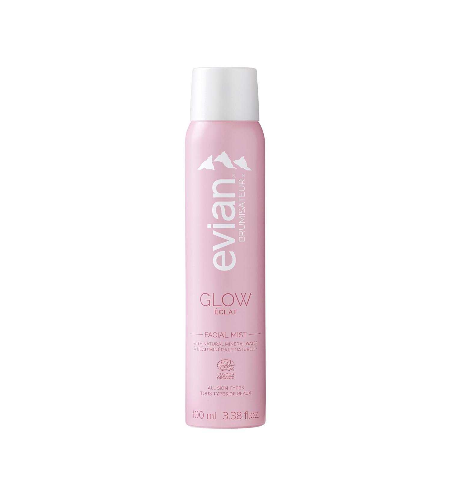 Evian Glow Facial Mist - Organic Radiance Boost - Nourish Skin & Enhance Makeup - All Skin Types - French Alps Skincare - Buy Online on SooperMarket.com