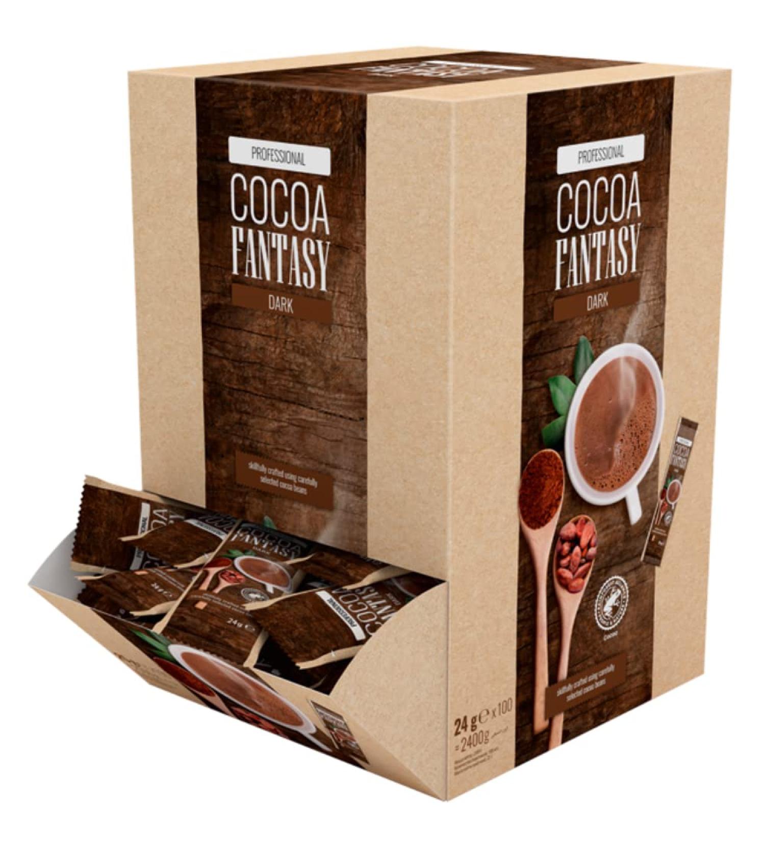 Cocoa Fantasy Dark Drinking Chocolate - 100 Cocoa Sticks (24g Each) | 30% Cocoa Content | Large Pack for International Shipping - Buy Online on SooperMarket.com