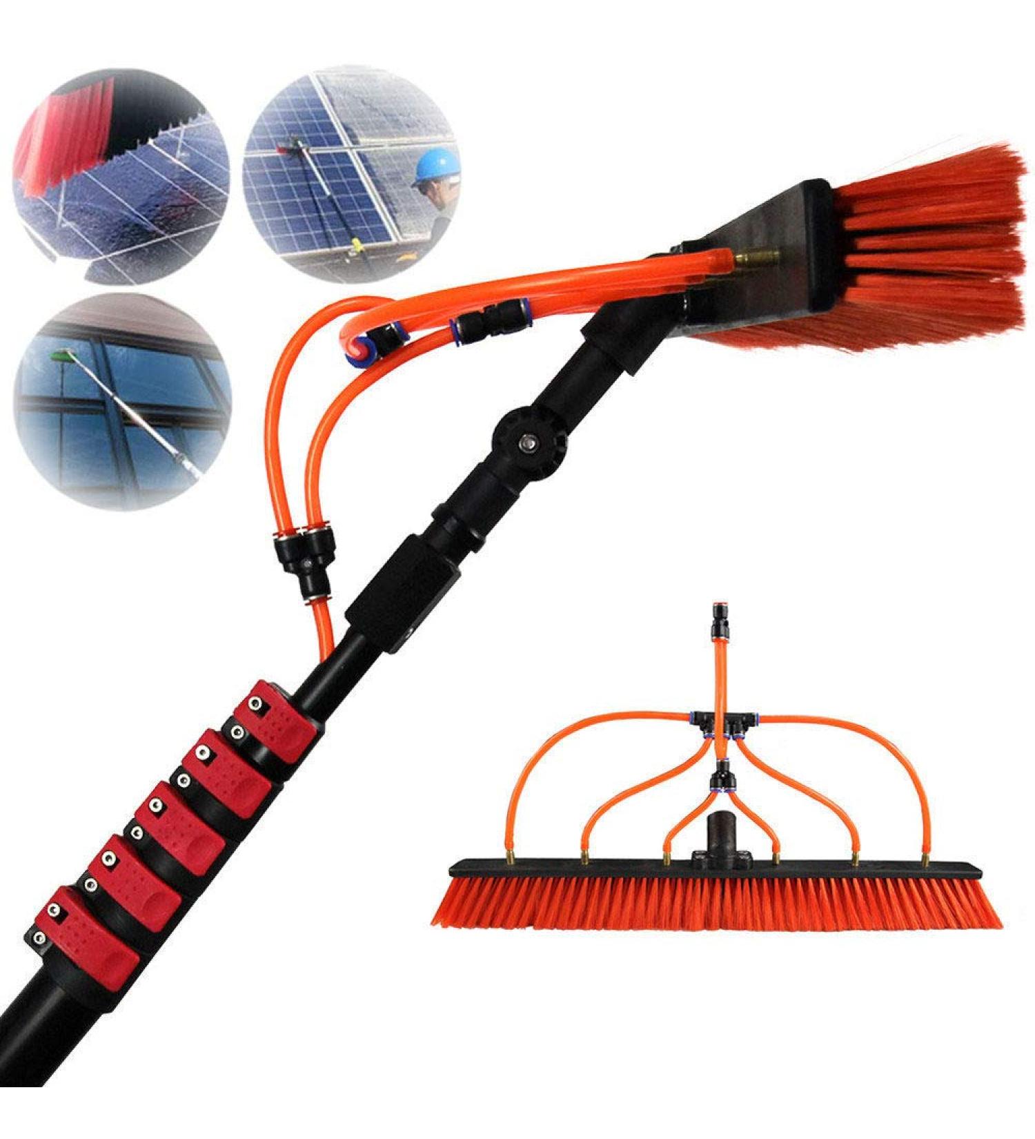 Outdoor Window Cleaning Brush Extendable Cleaner Conservatory Roof Water Fed Telesbrush Window Cleaning Pole Suitable for Photovoltaic Panel Cleaning Trucks Windows/12Ft/3.6 35cm Brush Head 5M/17FT - Buy Online on SooperMarket.com