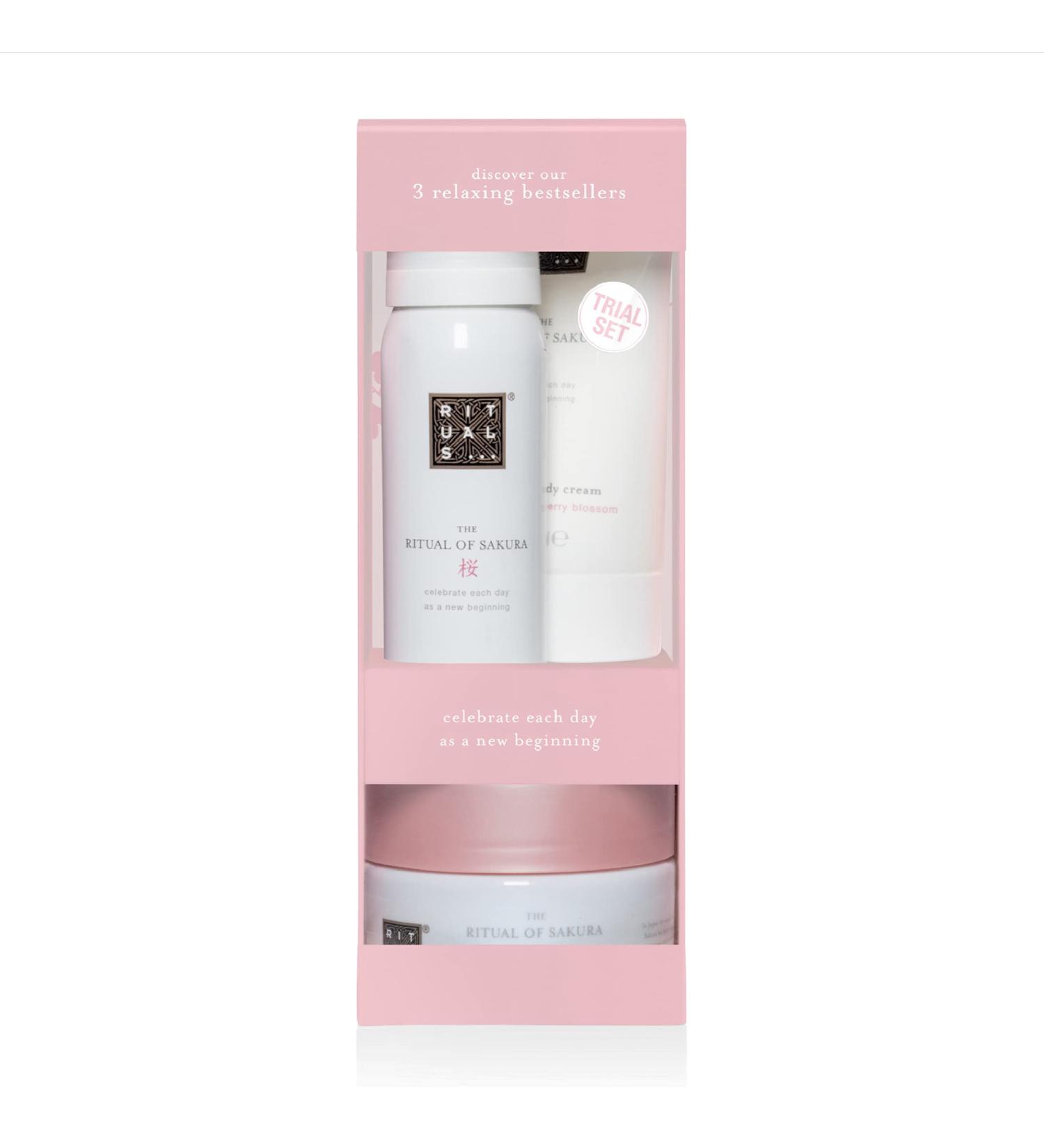 RITUALS Sakura Renewing Discovery Set: Foaming Shower Gel, Body Scrub & Cream with Rice Milk & Cherry Blossom - Buy Online on SooperMarket.com