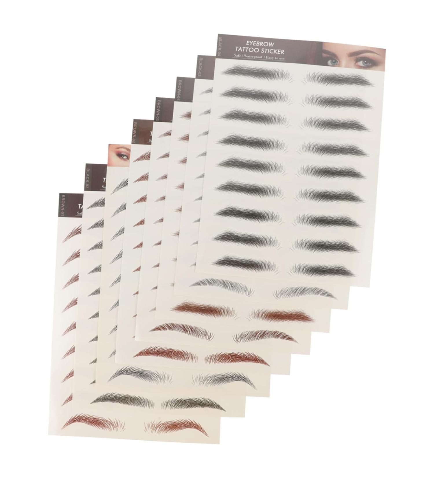 BELLIFFY 8pcs Imitation Eco Eyebrow Sticker False Eyebrows Hair-like Eyebrows Stickers Fake Transfer Stickers - Buy Online on SooperMarket.com