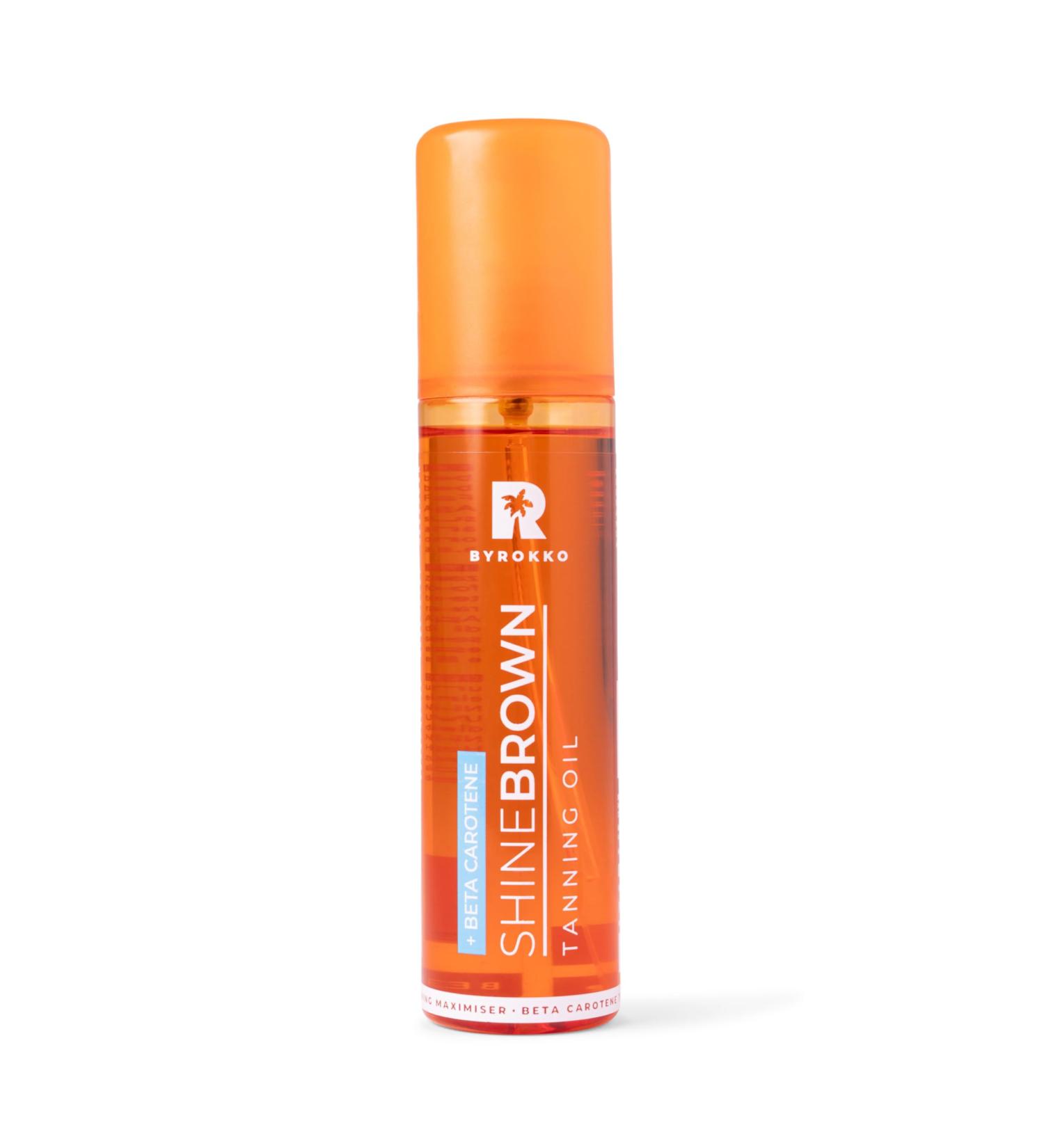 BYROKKO Shine Brown Beta Carotene Tanning Oil (150 ml) Sunbed Tanning Accelerator oil in Sunbeds & Outdoor Sun the Ultimate Tan Maximiser Oil For a Flawless Tan and Glowing Skin - Buy Online on SooperMarket.com