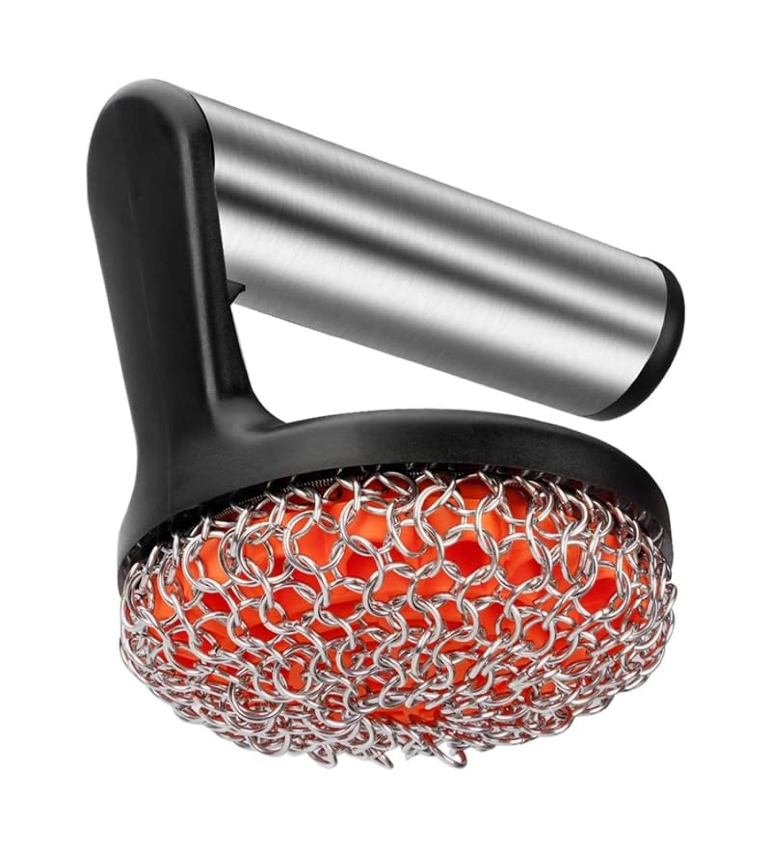 GIISH Cast Iron Scrubber with Handle Stainless Steel Chainmail Cleaner for Pans and Skillets - Cast Iron Cookware Ovens Easy Install Easy to Use - Buy Online on SooperMarket.com