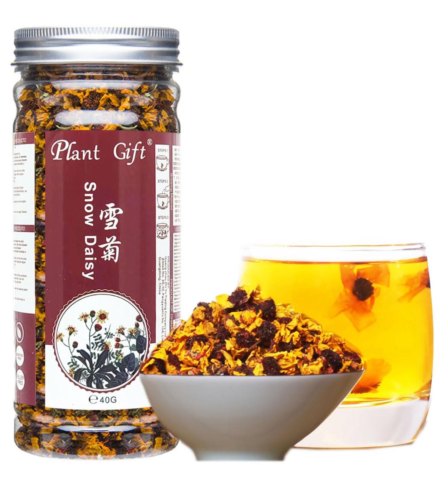 Buy Kunlun Snow Daisy Tea - Snow Chrysanthemum Herbal Tea for Low Blood Pressure & Weight Loss | 40g/1.4oz - Natural Chinese Flora - International Shipping Available - Buy Online on SooperMarket.com