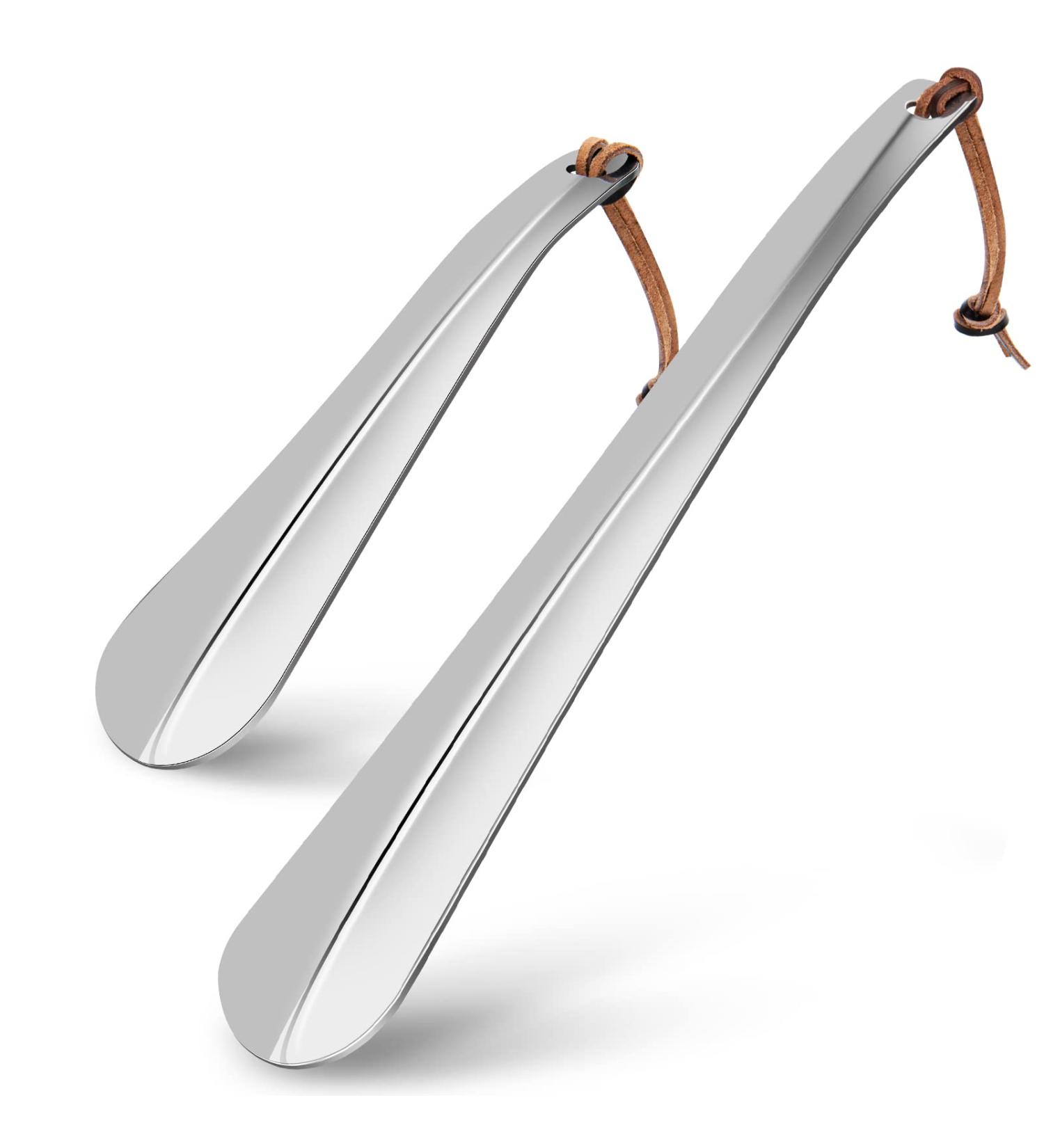 OneKoo Stainless Steel Shoe Horn Set - Long and Short Metal Shoe Horns for Men, Women, Kids, Seniors - Portable Travel Shoe Helper - Buy Online on SooperMarket.com