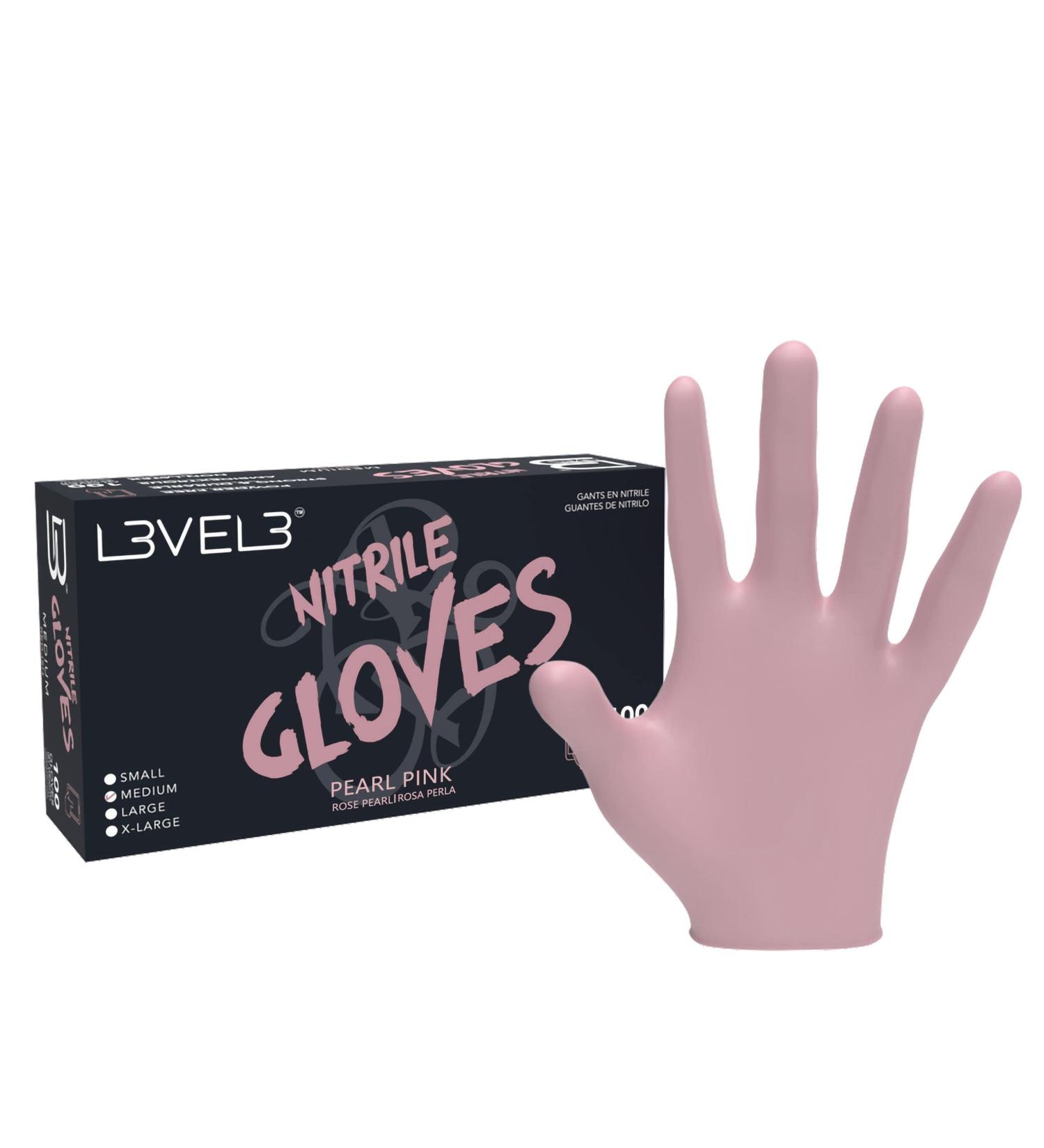 Professional Heavy Duty L3 Level 3 Nitrile Gloves - Latex Free - Large - Box of 100 Pink - Buy Online on SooperMarket.com