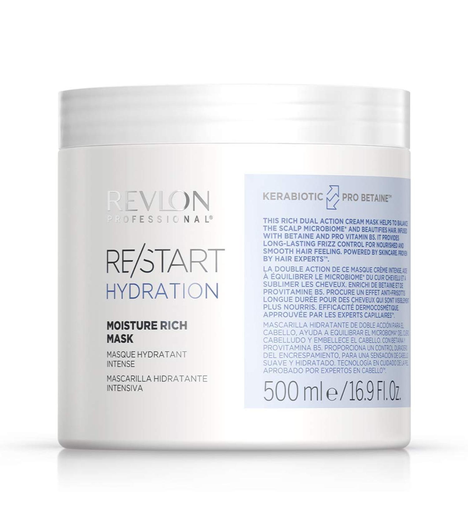RE/Start Hydration Moisture Rich Mask 500 ml moisturizing hair mask for dry hair mask for long -lasting & rich care regenerating hair treatment against Frizz 1 piece (1 Pack)