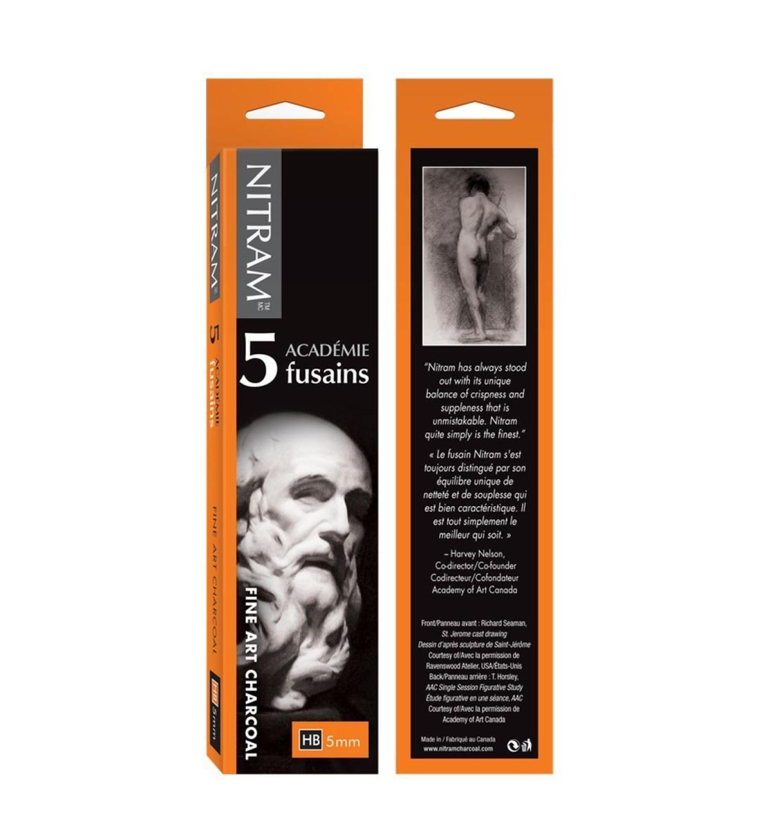 Nitram Academie Fine Art Charcoal HB Sticks - 5 Count Box (Pack of 1) - Buy Online on SooperMarket.com