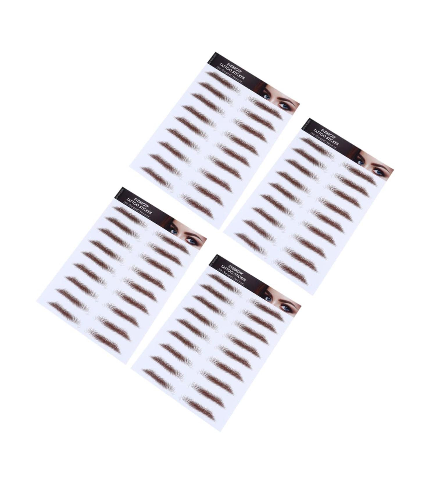 Healeved 4pcs Eyebrow Stickers Eyebrows Makeup Tools False 6d Mold Modify Water Transfer Paper with Ink - Buy Online on SooperMarket.com