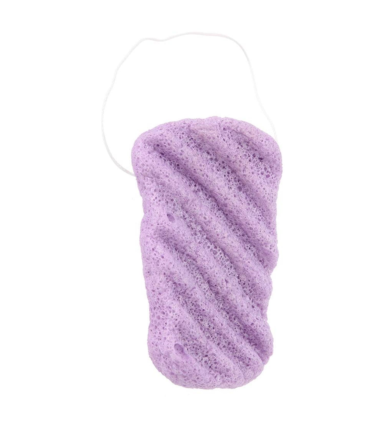 Salmue Konjac Sponge Set - 100% Natural Long Wave Type for Deep Cleansing Body & Facial Care - Purple - Buy Online on SooperMarket.com
